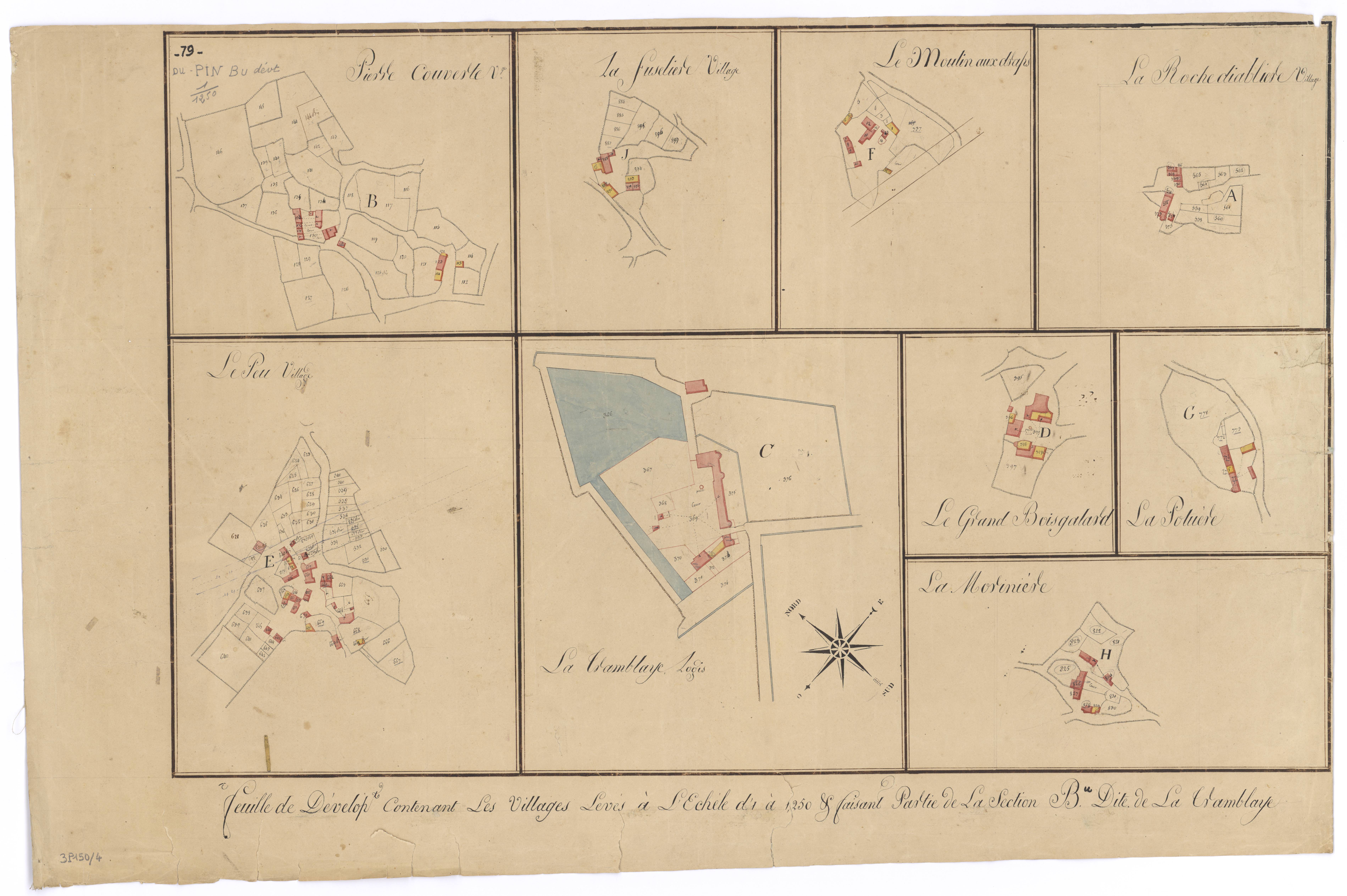 Le Pin - FRAD079_CADASTRE_NAPOLEONIEN Section B dite de la Trambaye, développement des villages