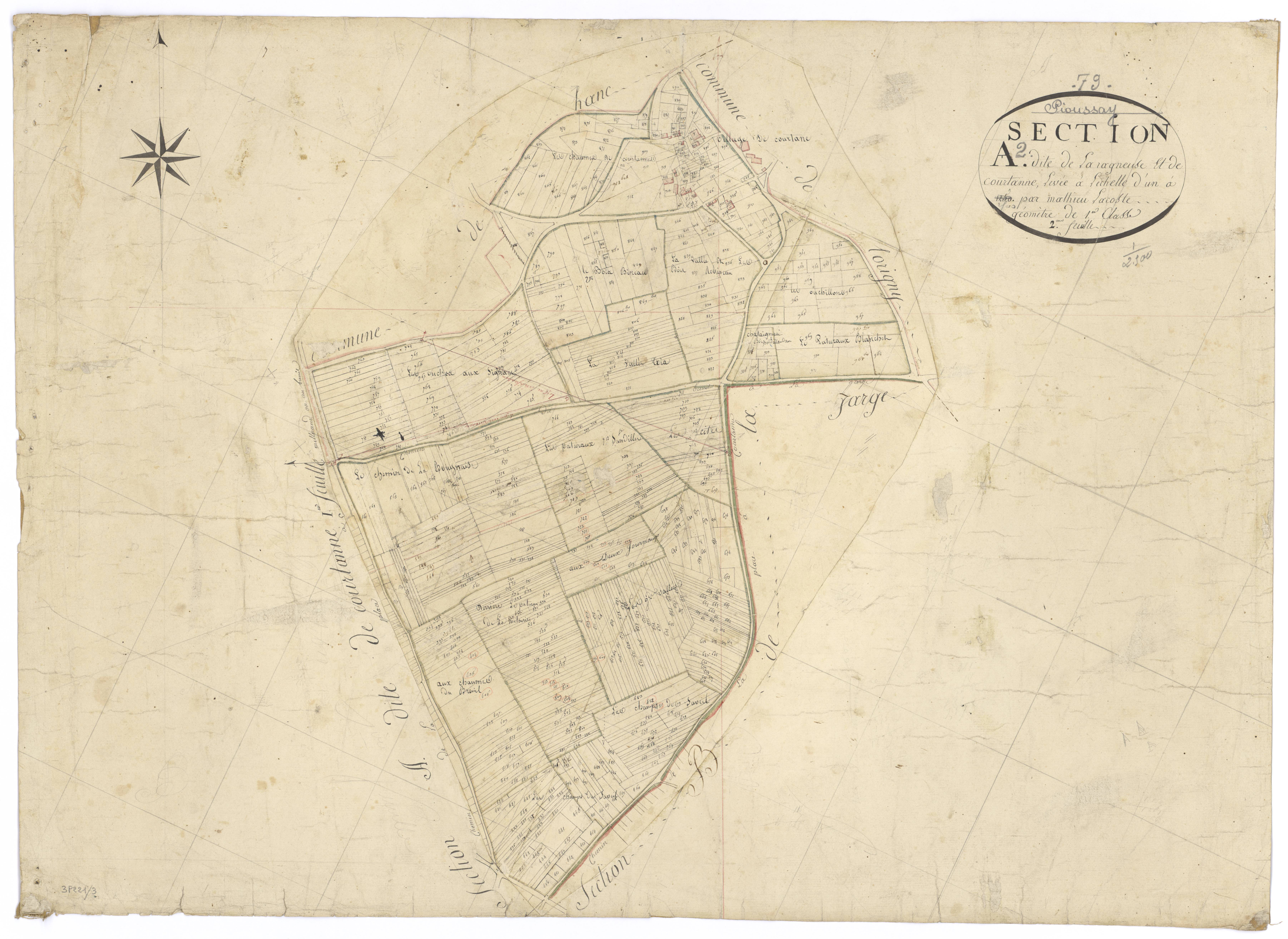 Pioussay - FRAD079_CADASTRE_NAPOLEONIEN Section A2 dite de la Ragneuse et de Courtanne 