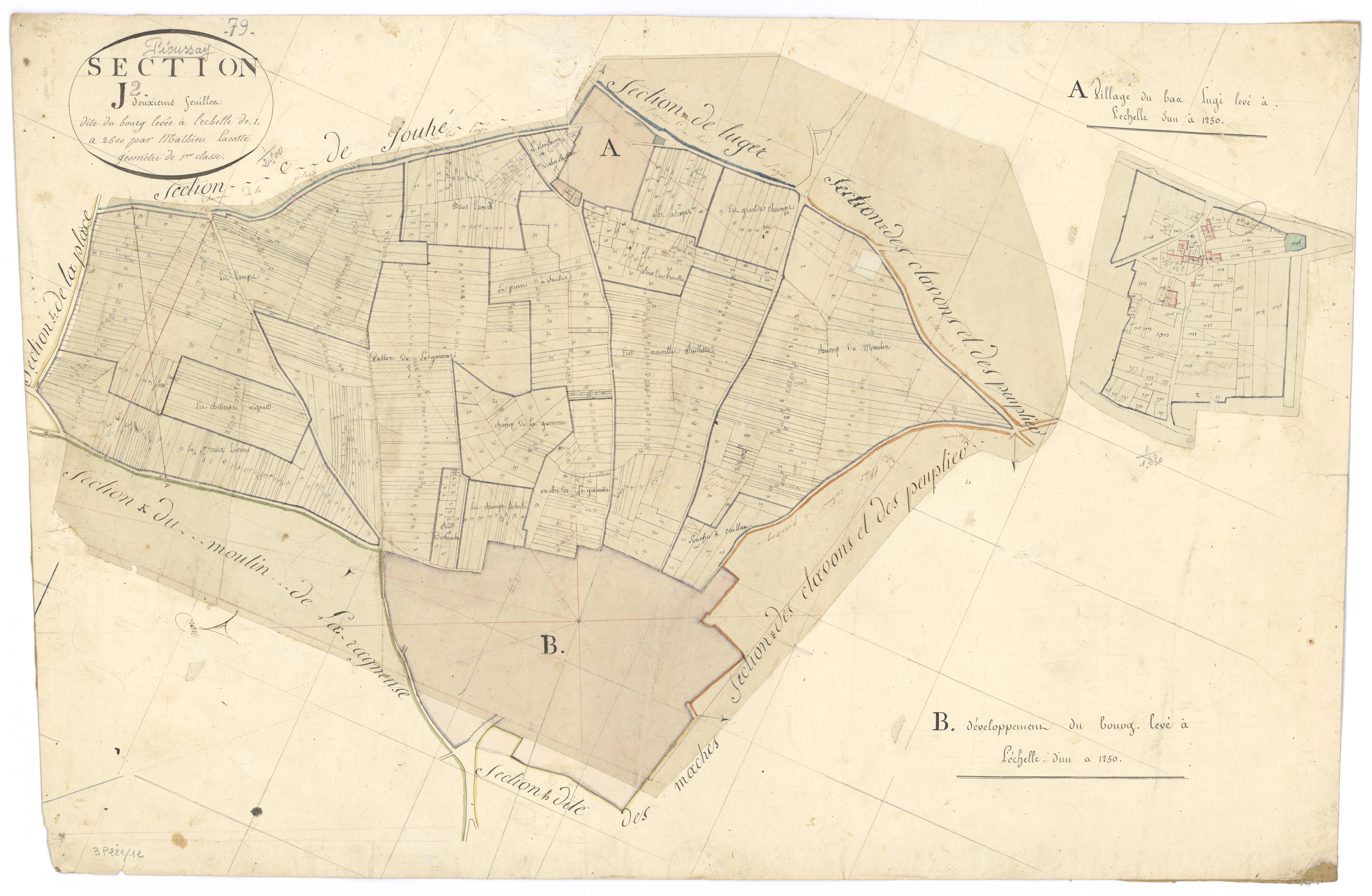 Pioussay - FRAD079_CADASTRE_NAPOLEONIEN Section J2 dite du Bourg 