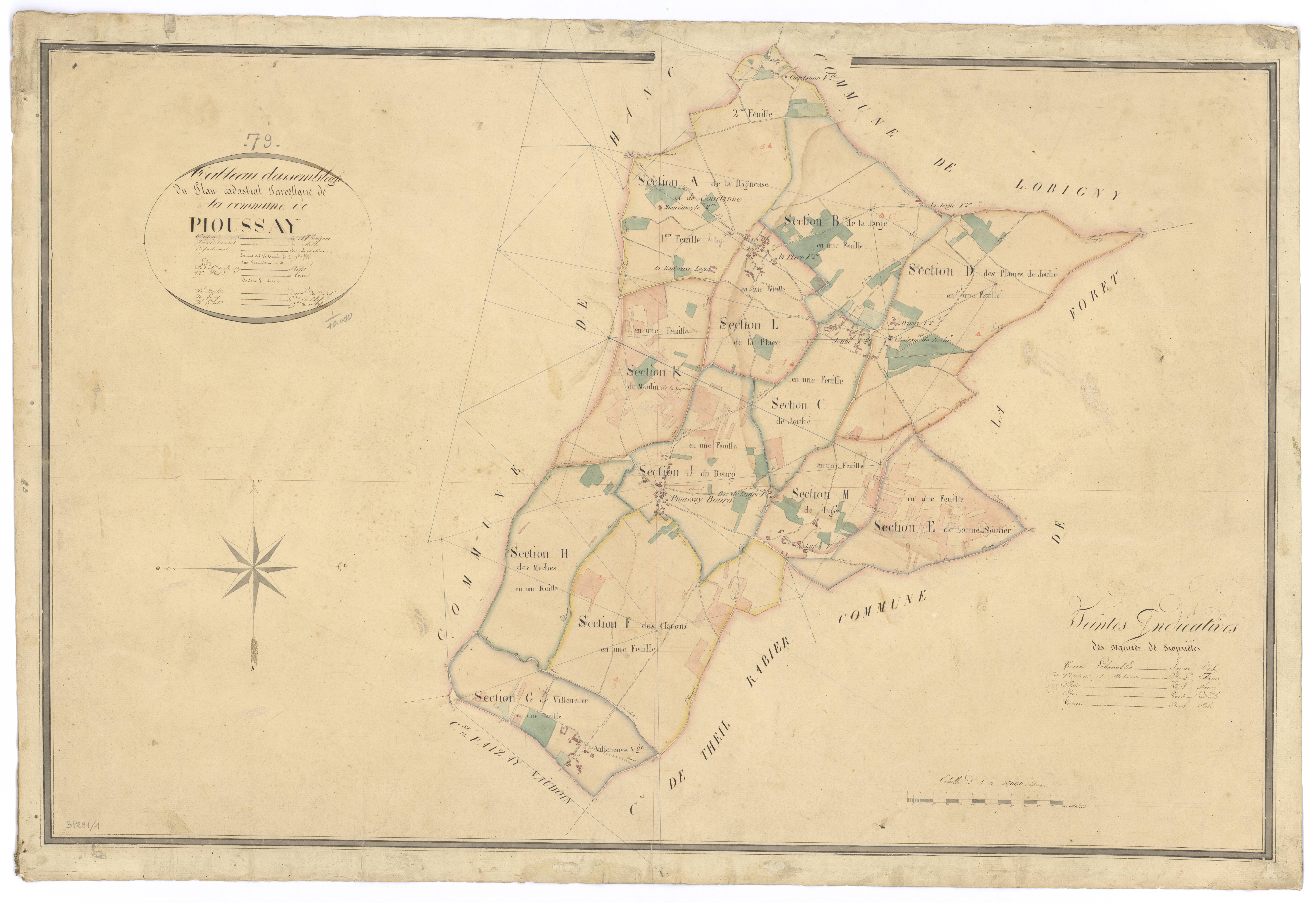 Pioussay - FRAD079_CADASTRE_NAPOLEONIEN Tableau d'assemblage 