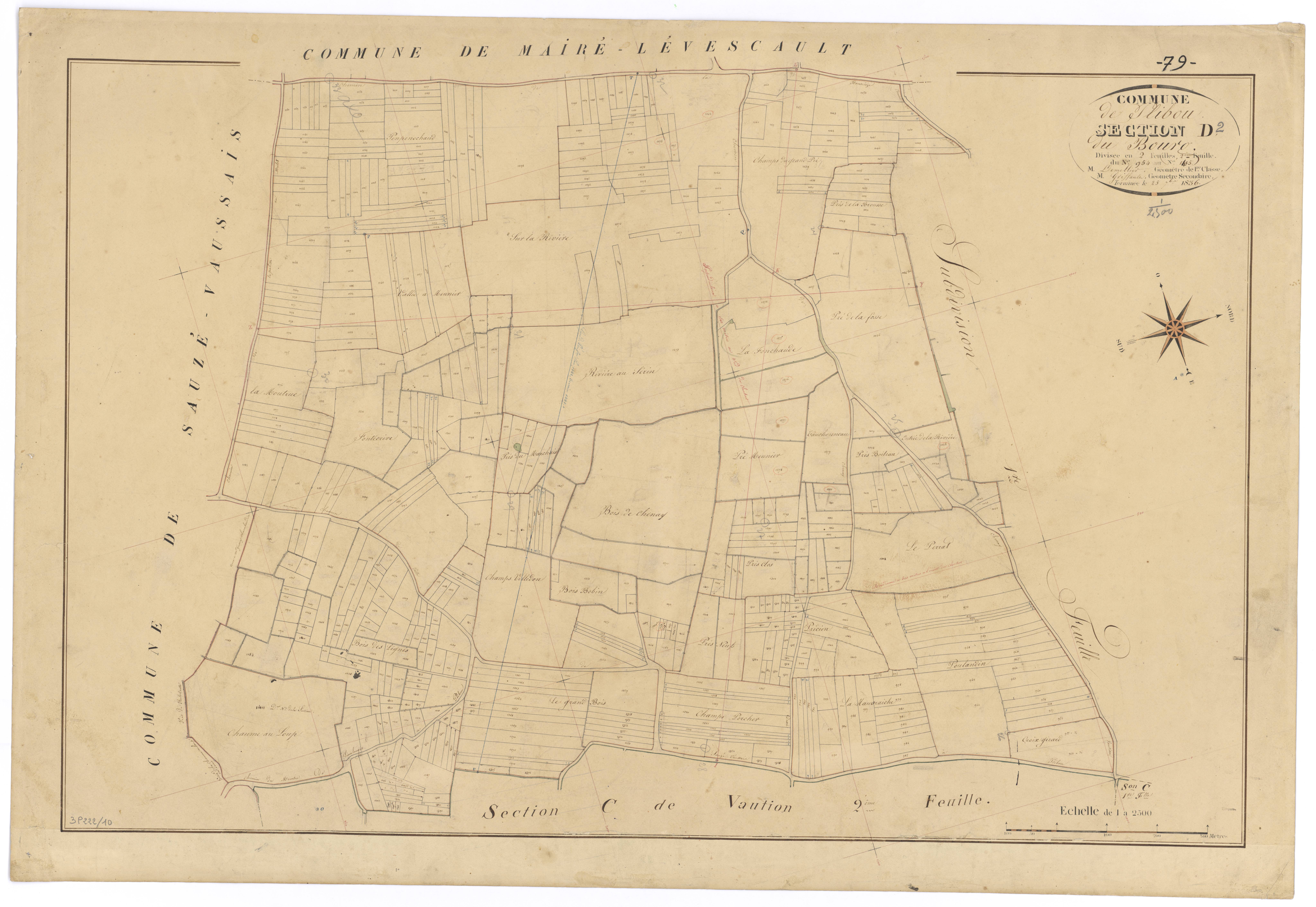 Pliboux - FRAD079_CADASTRE_NAPOLEONIEN Section D2 dite du Bourg