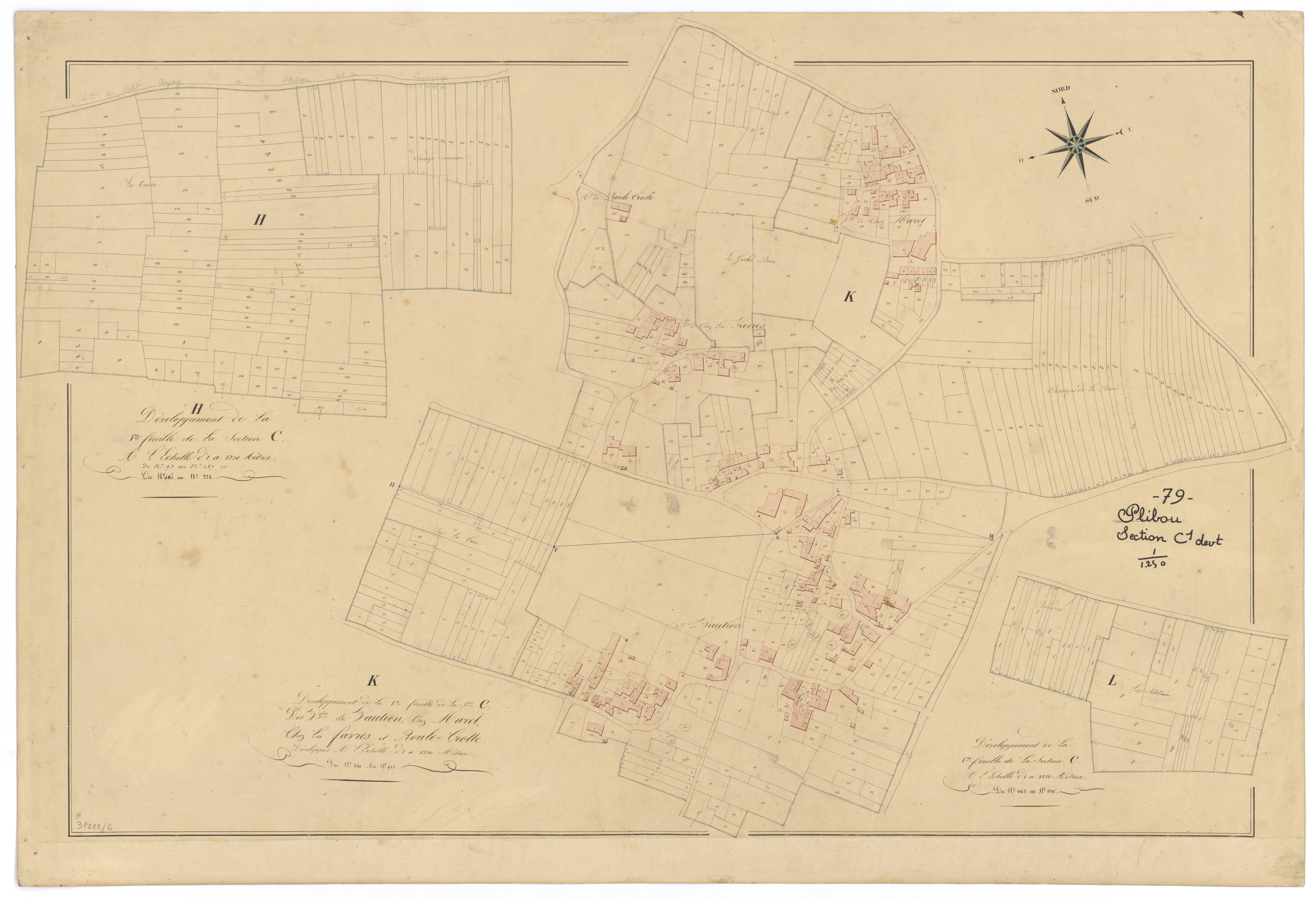 Pliboux - FRAD079_CADASTRE_NAPOLEONIEN Développement de la section C1
