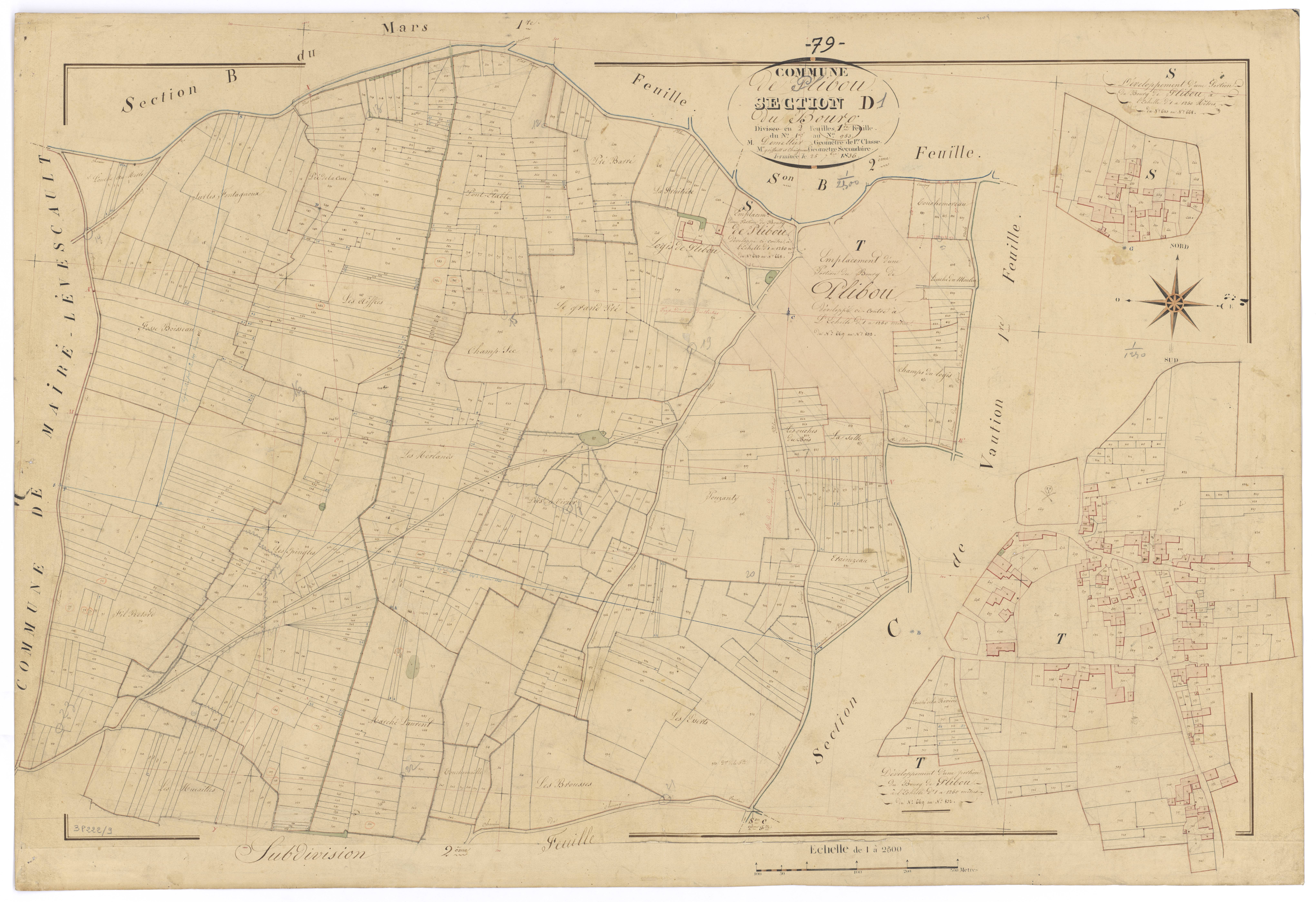 Pliboux - FRAD079_CADASTRE_NAPOLEONIEN Section D1 dite du Bourg