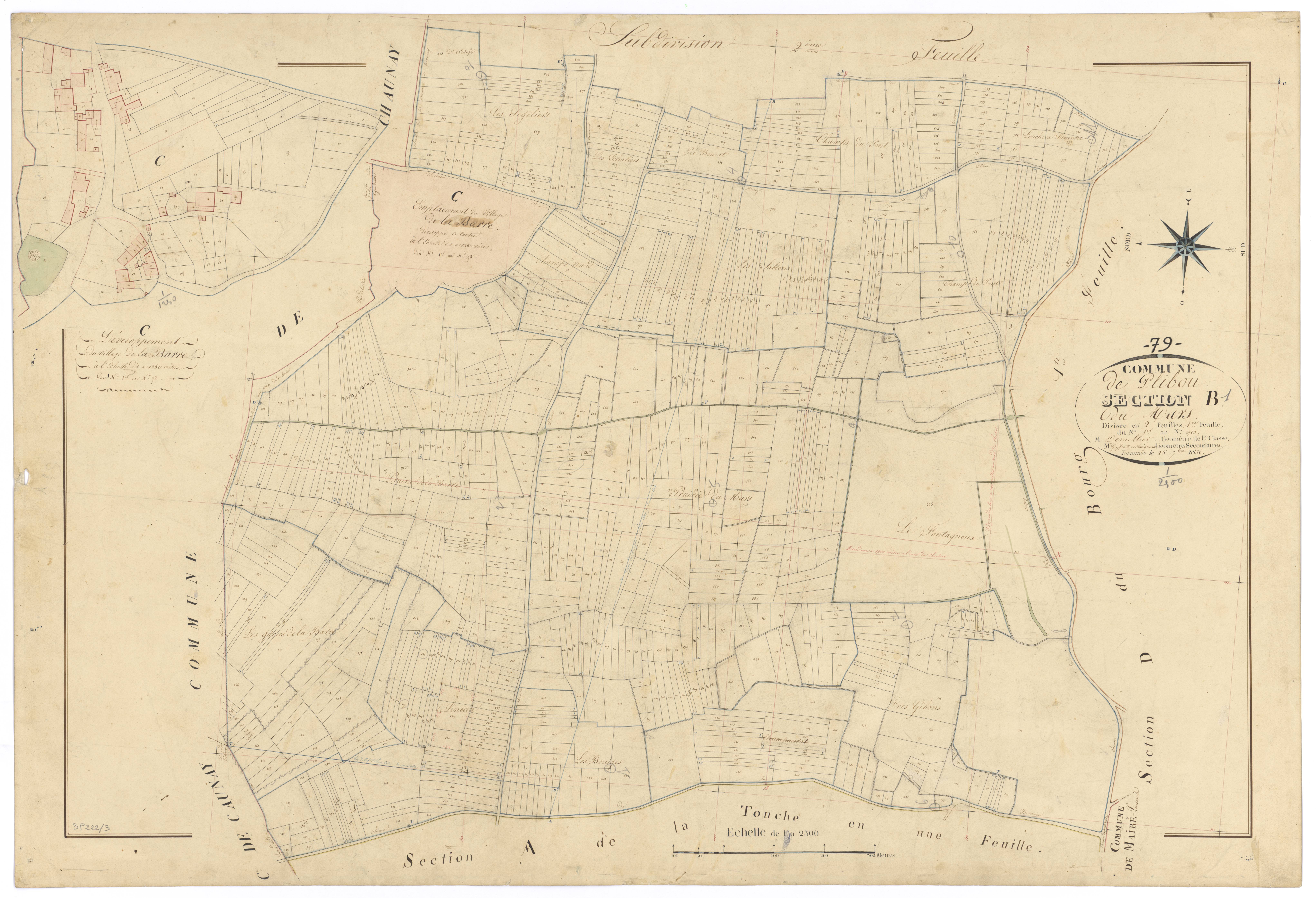 Pliboux - FRAD079_CADASTRE_NAPOLEONIEN Section B1 dite du Mars 