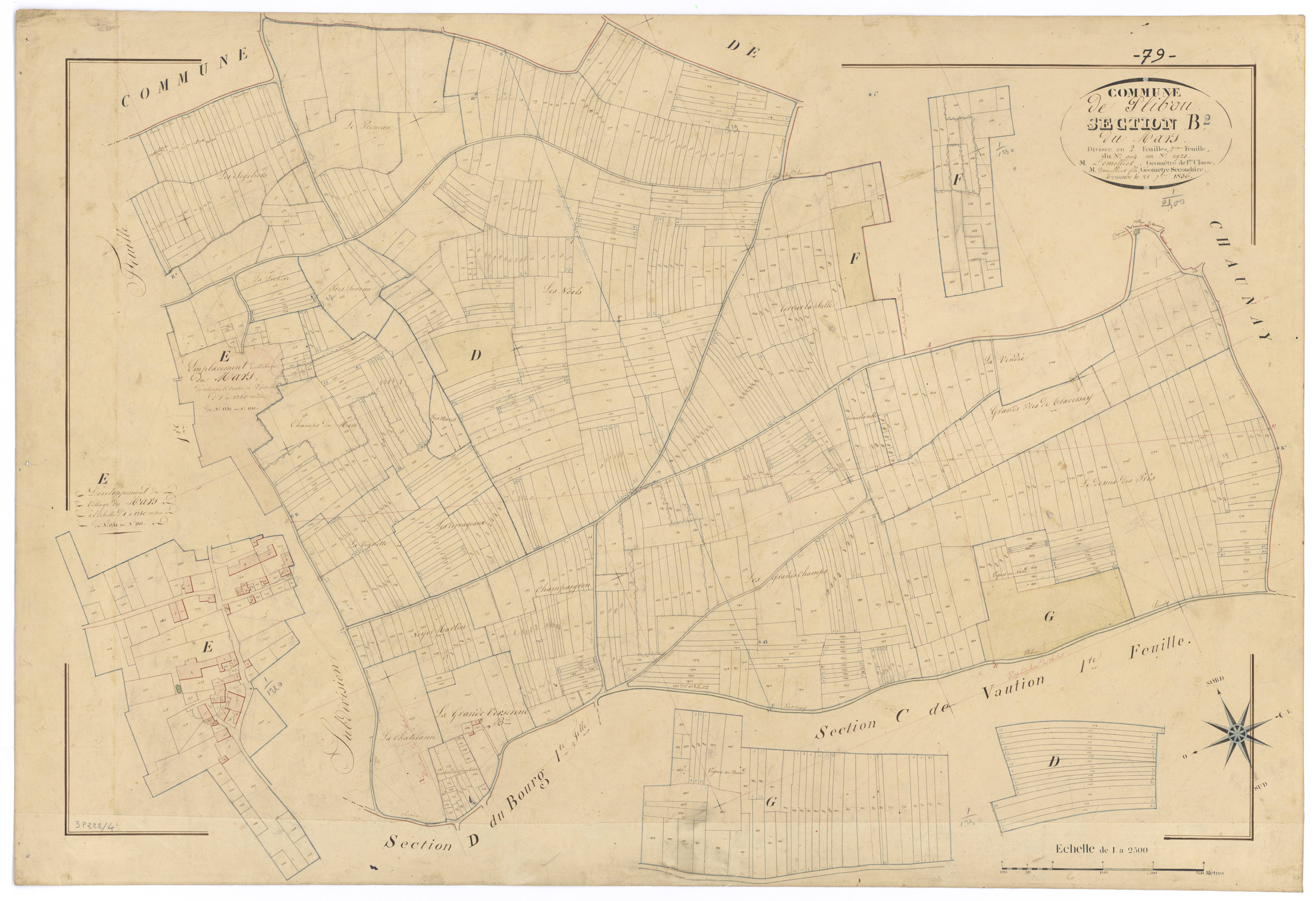 Pliboux - FRAD079_CADASTRE_NAPOLEONIEN Section B2 dite du Mars