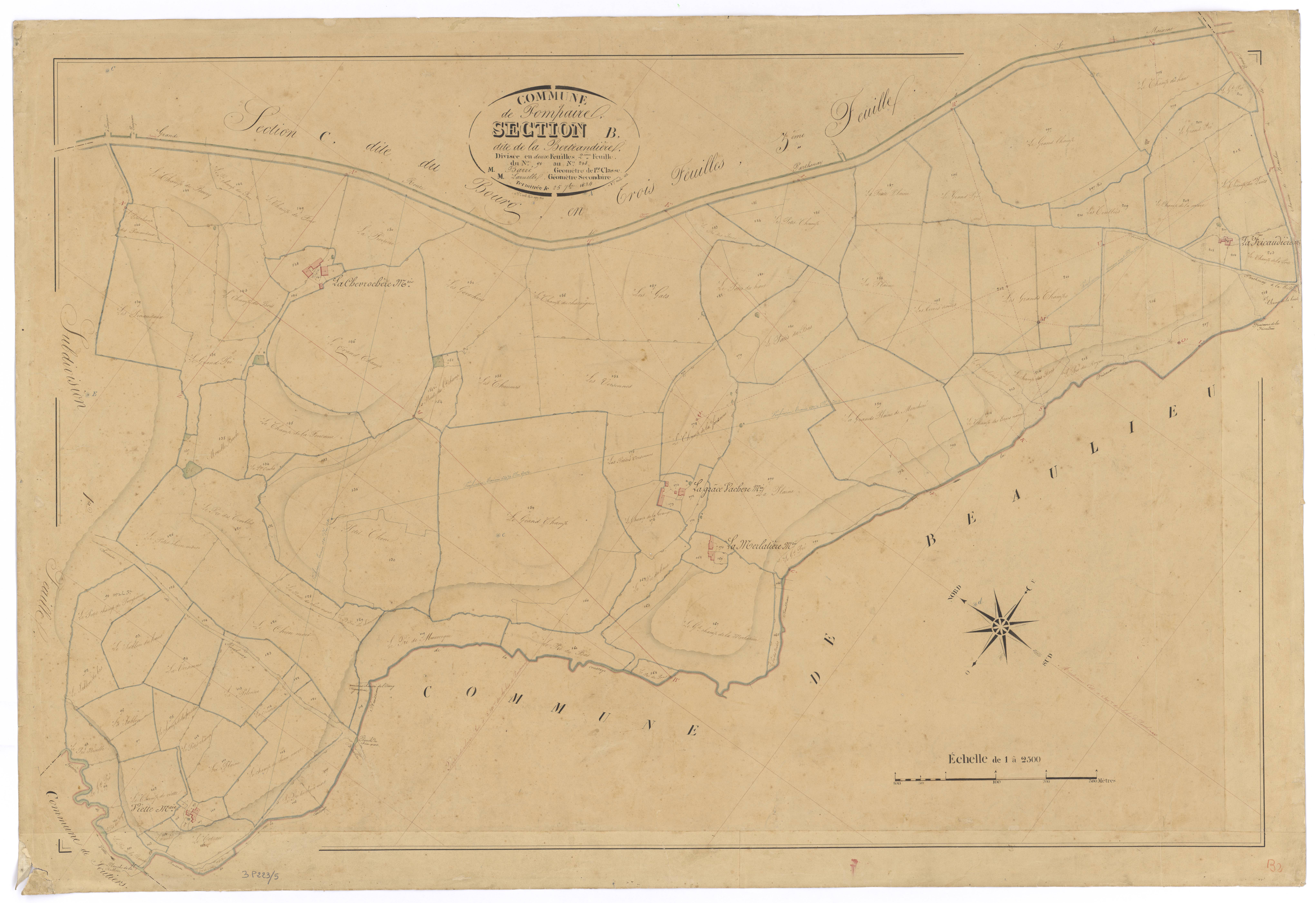 Pompaire - FRAD079_CADASTRE_NAPOLEONIEN Section B2 dite de la Bertrandière 