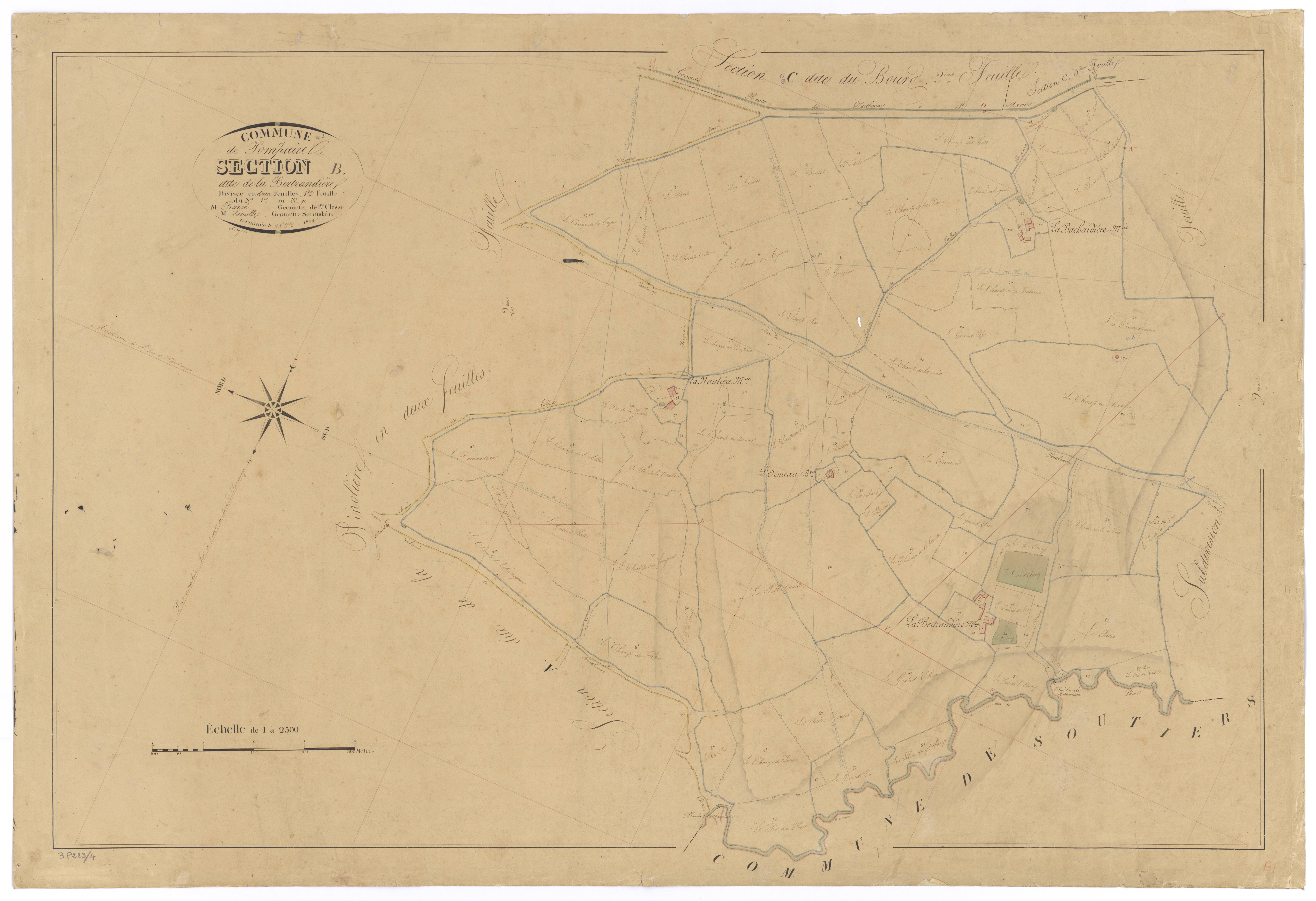 Pompaire - FRAD079_CADASTRE_NAPOLEONIEN Section B1 dite de la Bertrandière 