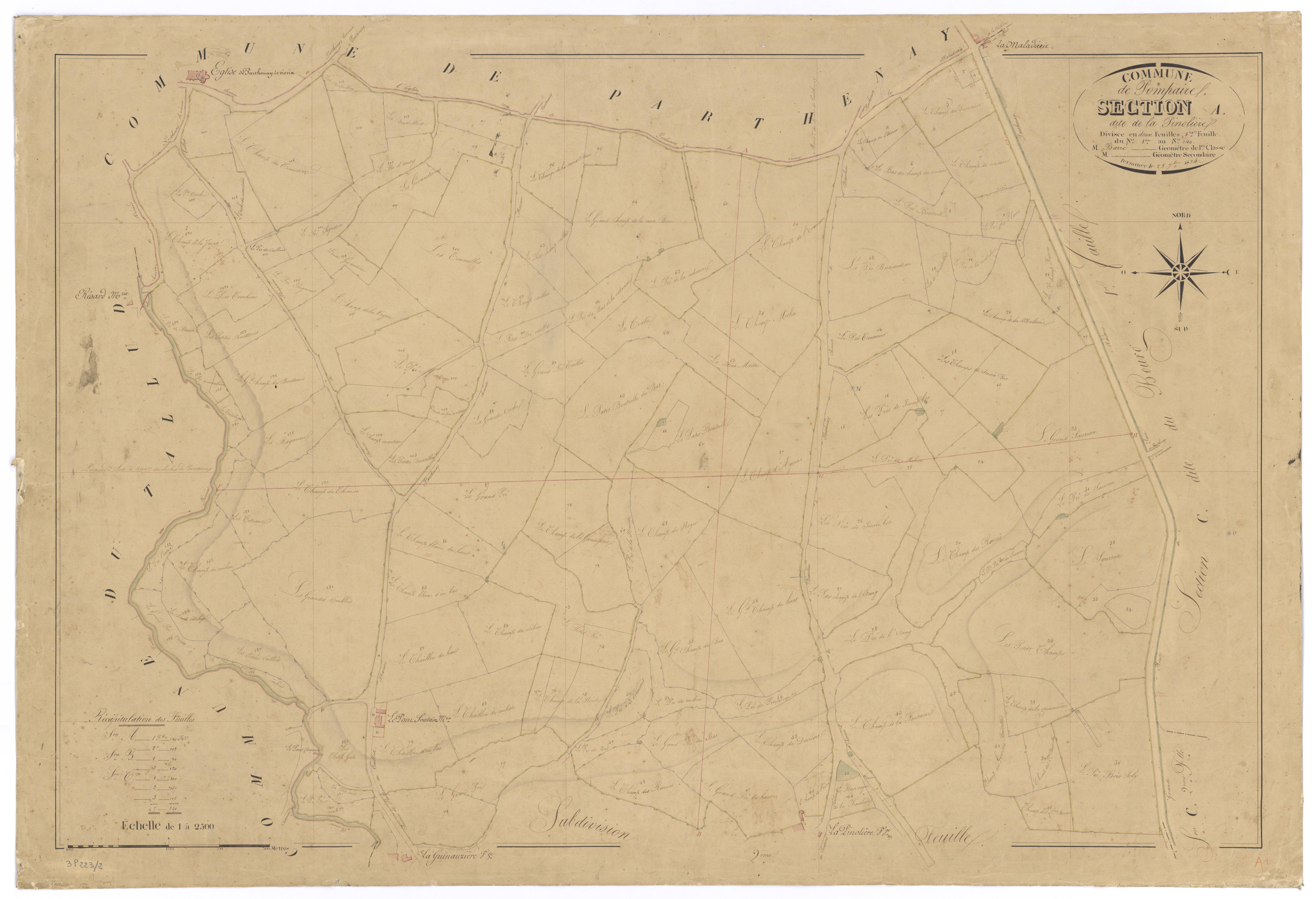 Pompaire - FRAD079_CADASTRE_NAPOLEONIEN Section A1 dite de la Pinolière 