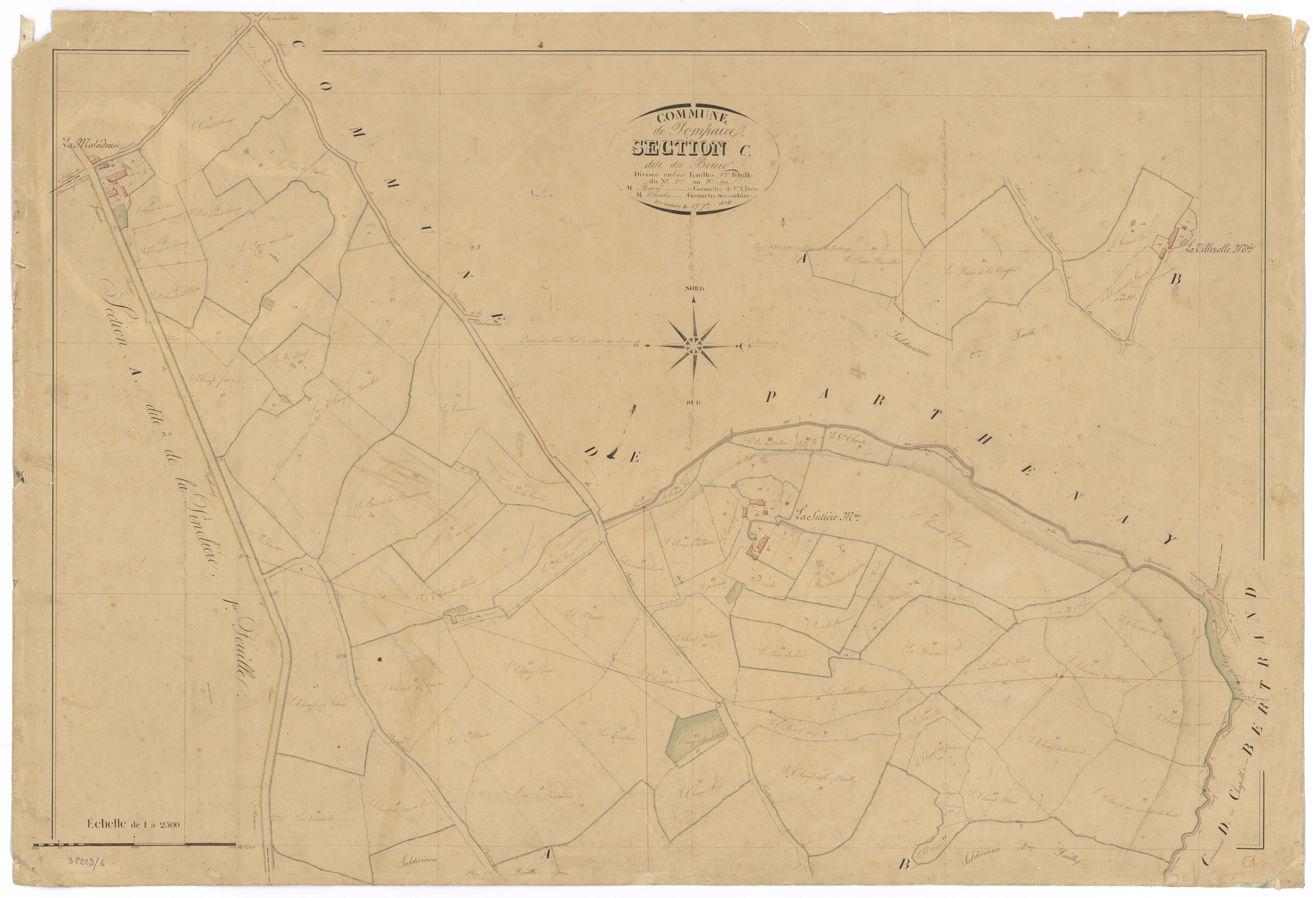 Pompaire - FRAD079_CADASTRE_NAPOLEONIEN Section C1 dite du Bourg 