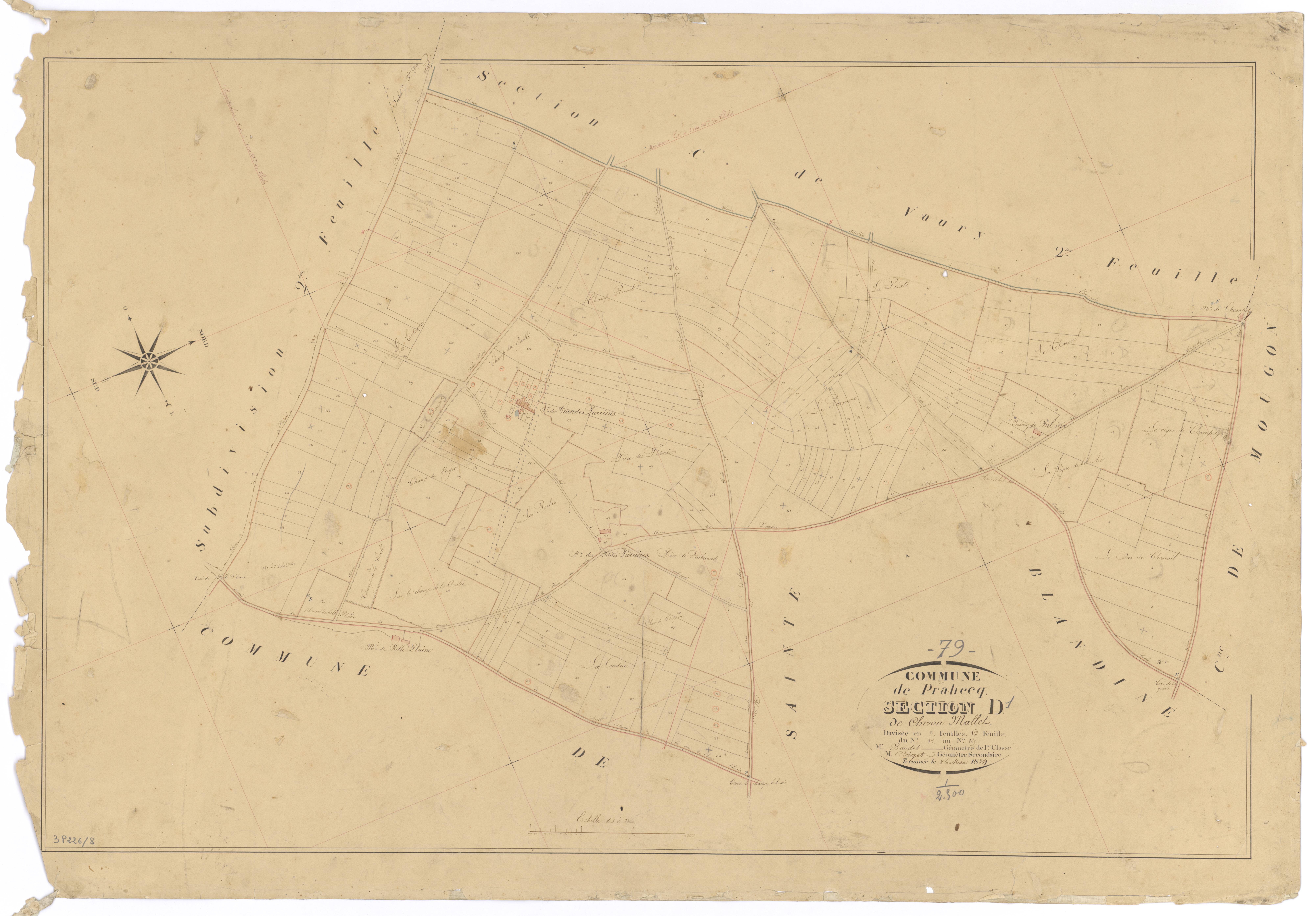Prahecq - FRAD079_CADASTRE_NAPOLEONIEN Section D1 dite de Chiron Mallet