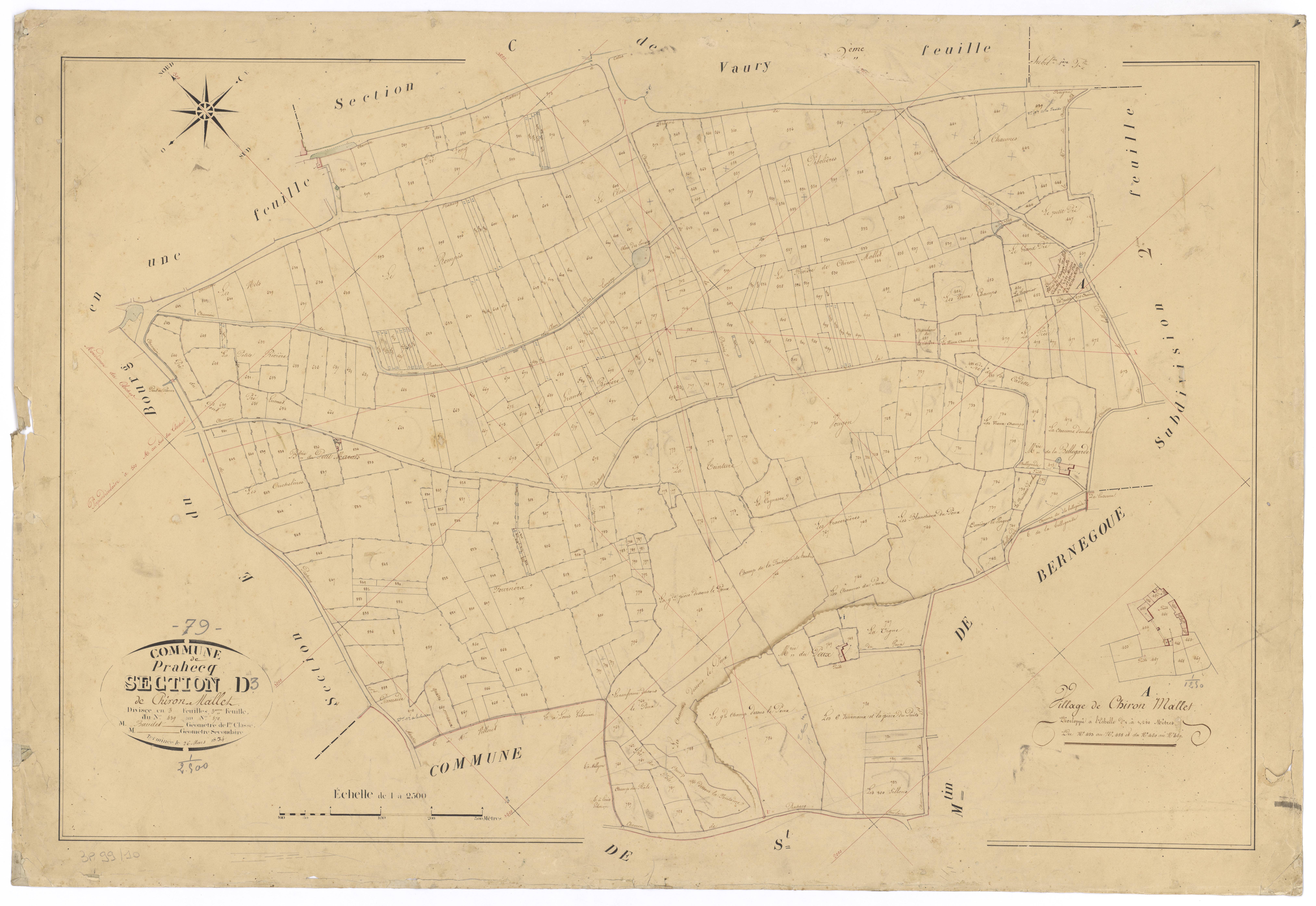 Prahecq - FRAD079_CADASTRE_NAPOLEONIEN Section D3 dite de Chiron Mallet 