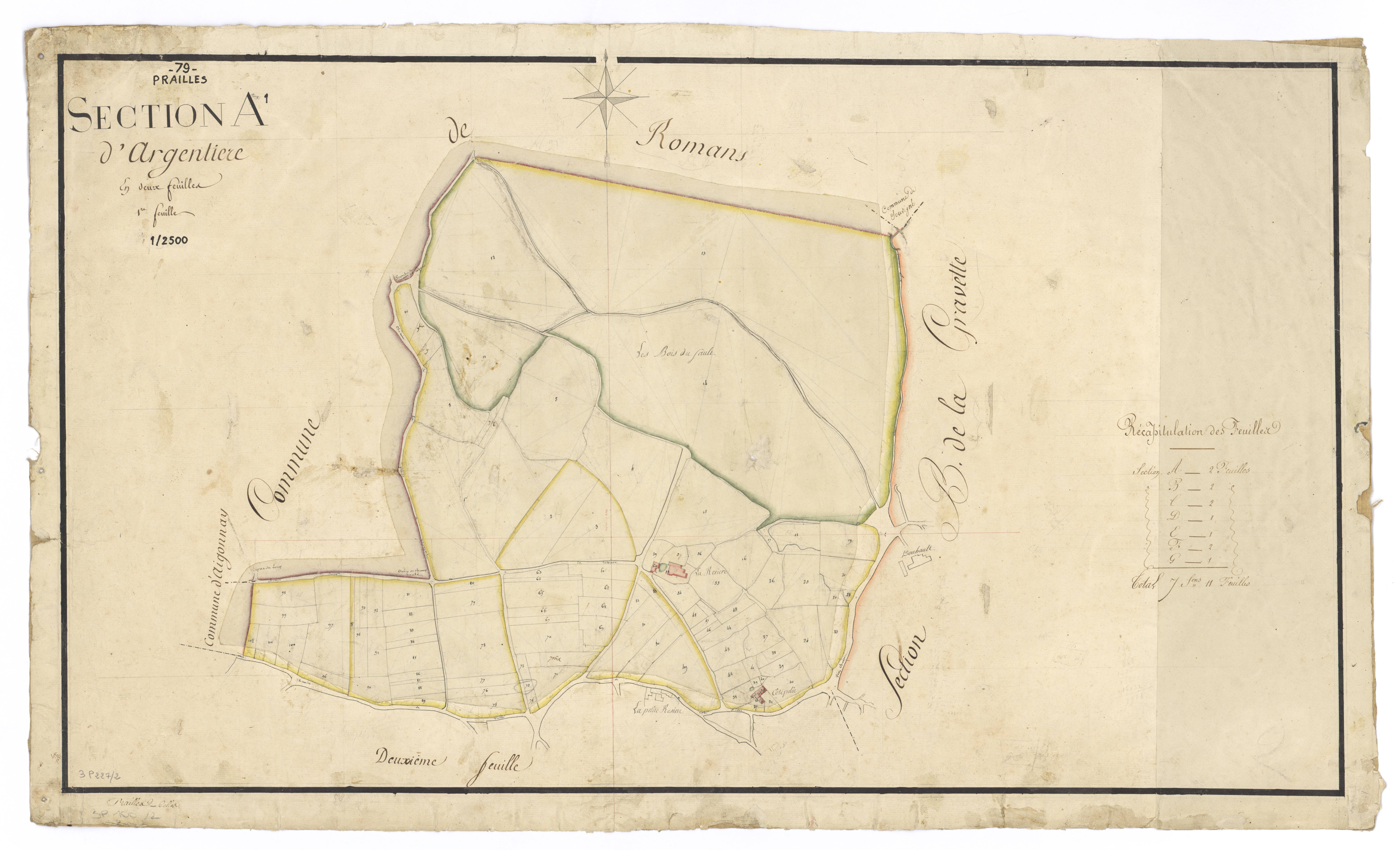 Prailles - FRAD079_CADASTRE_NAPOLEONIEN Section A1 dite d'Argentière
