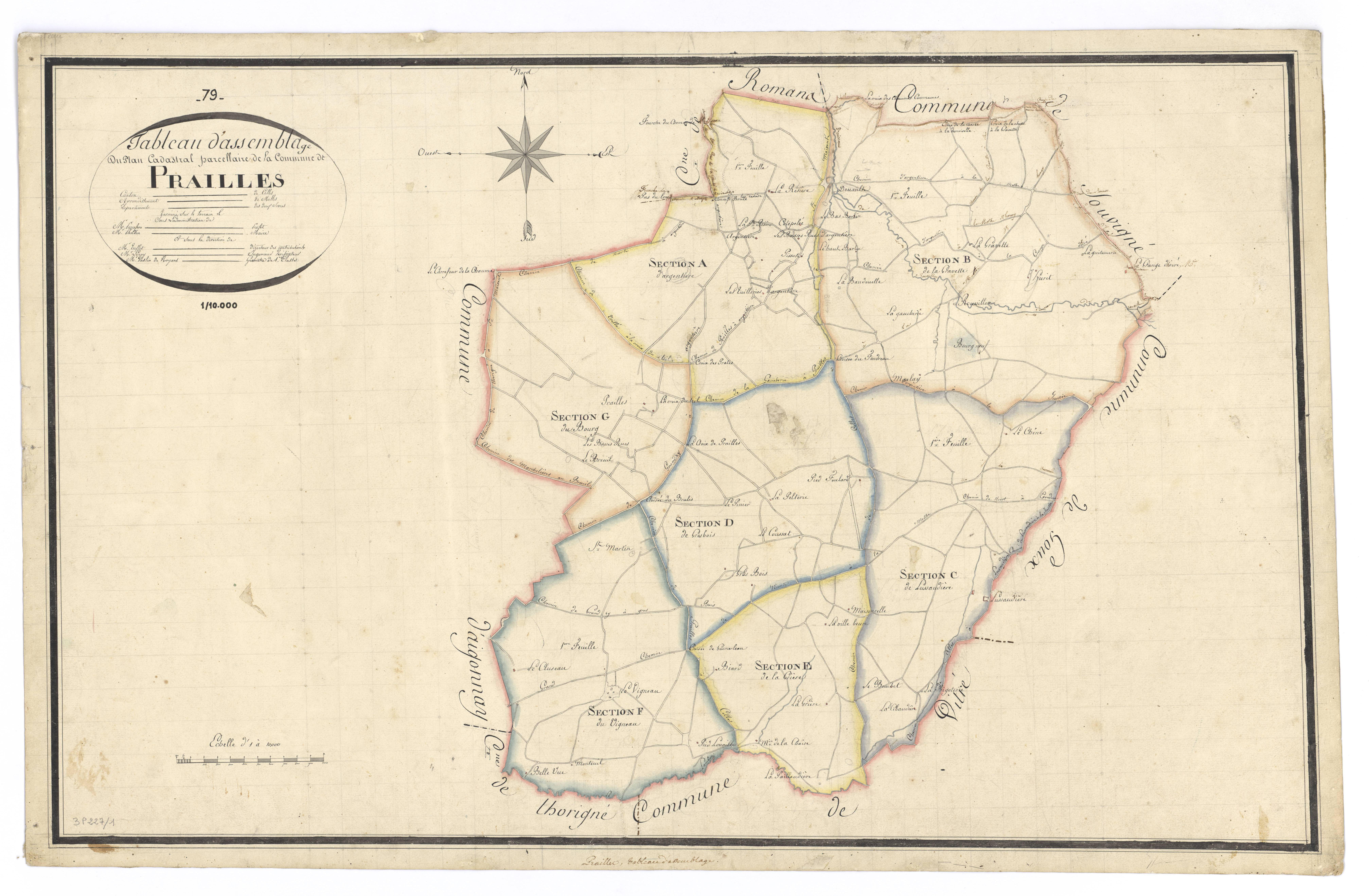 Prailles - FRAD079_CADASTRE_NAPOLEONIEN Tableau d'assemblage 