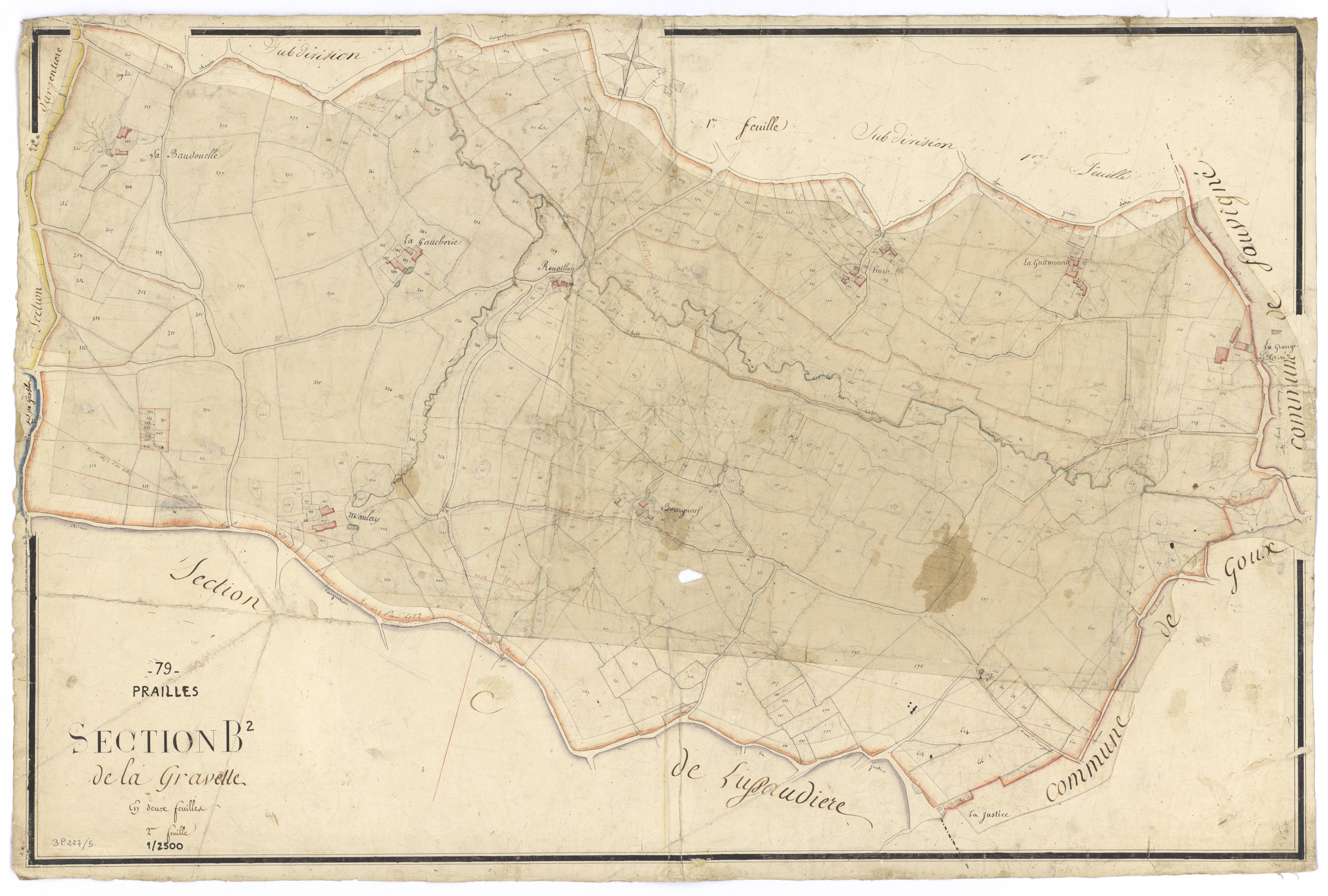 Prailles - FRAD079_CADASTRE_NAPOLEONIEN Section B2 dite de la Gravette