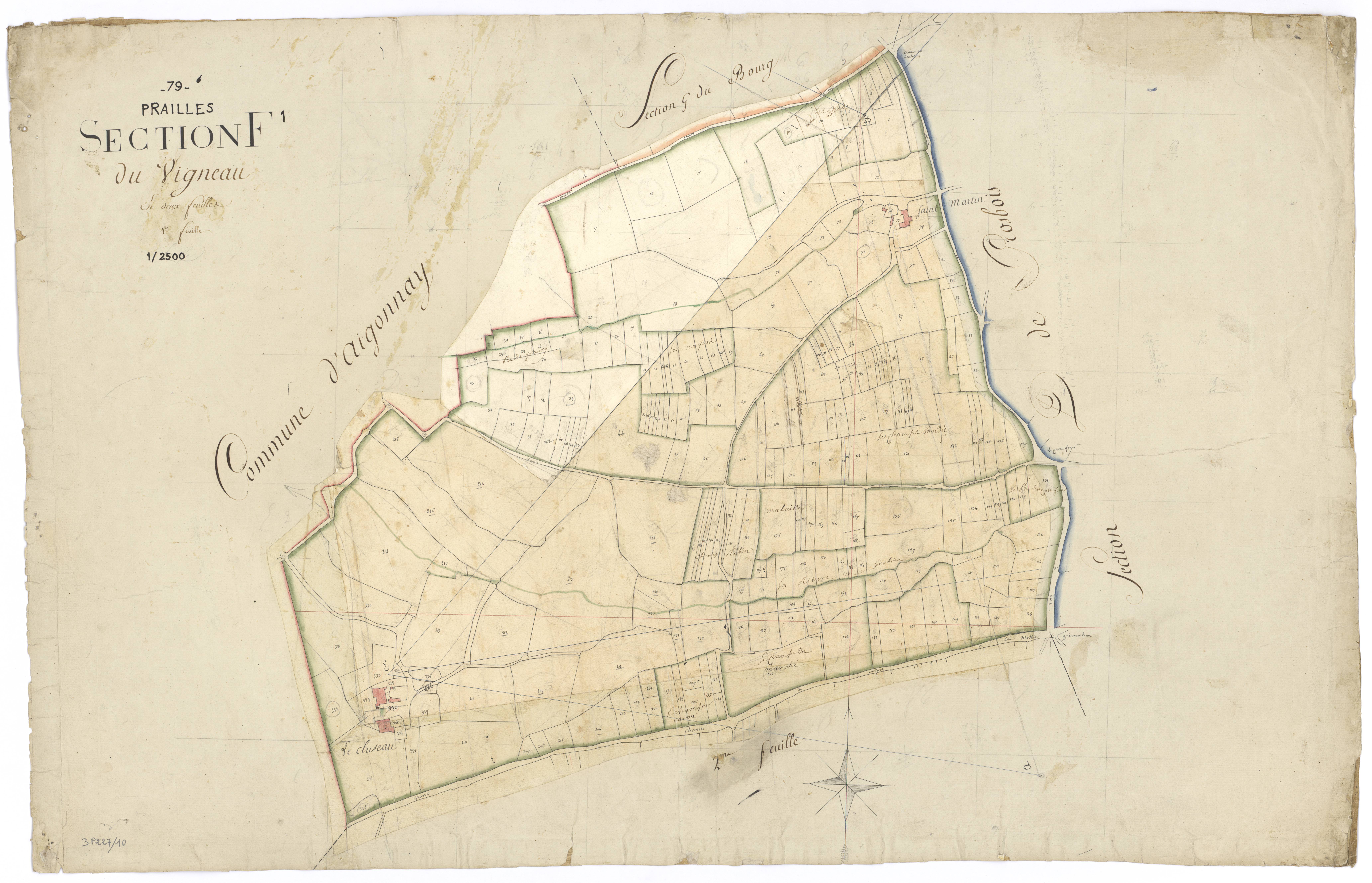 Prailles - FRAD079_CADASTRE_NAPOLEONIEN Section F1 dite du Vigneau