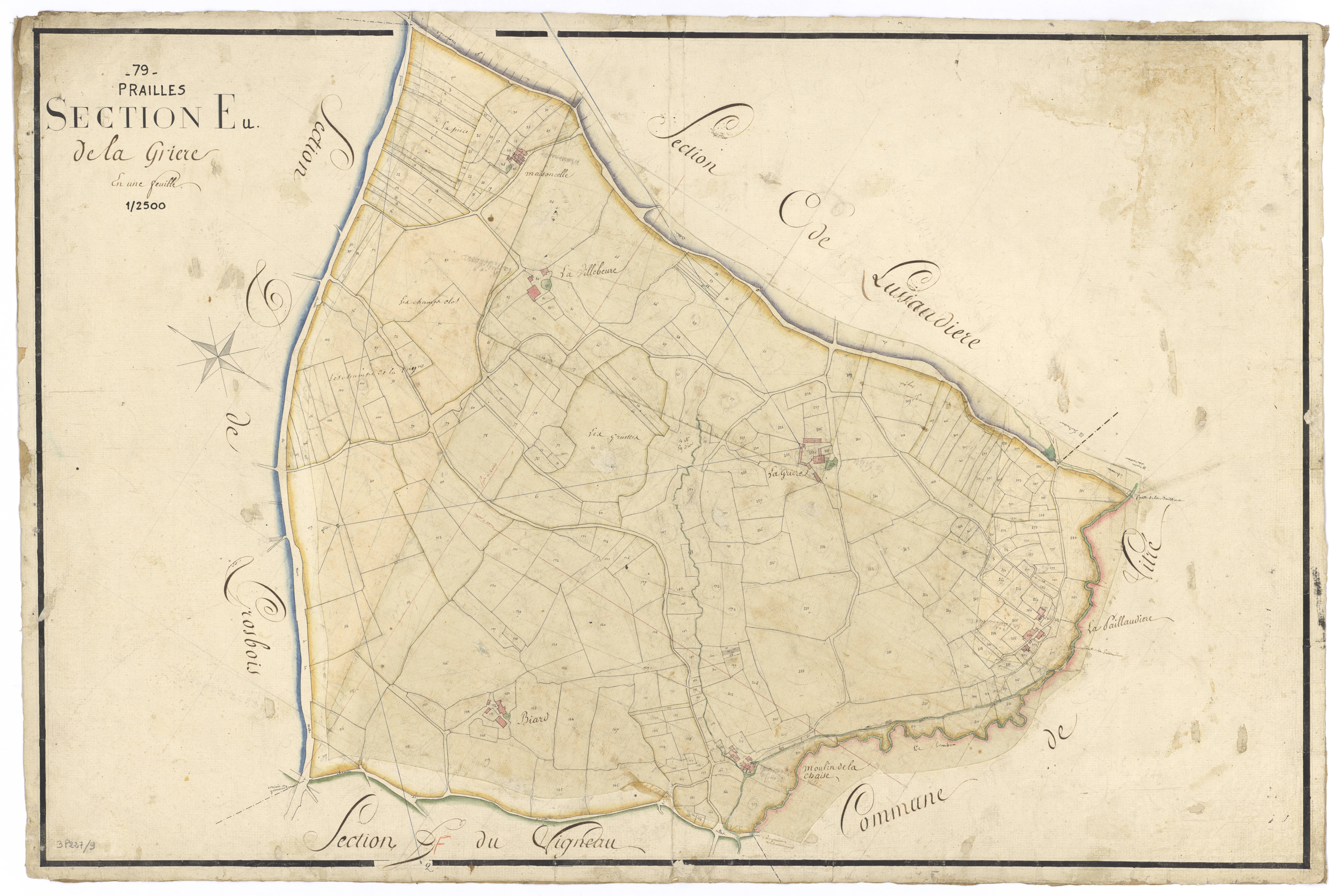 Prailles - FRAD079_CADASTRE_NAPOLEONIEN Section E dite de la Griere