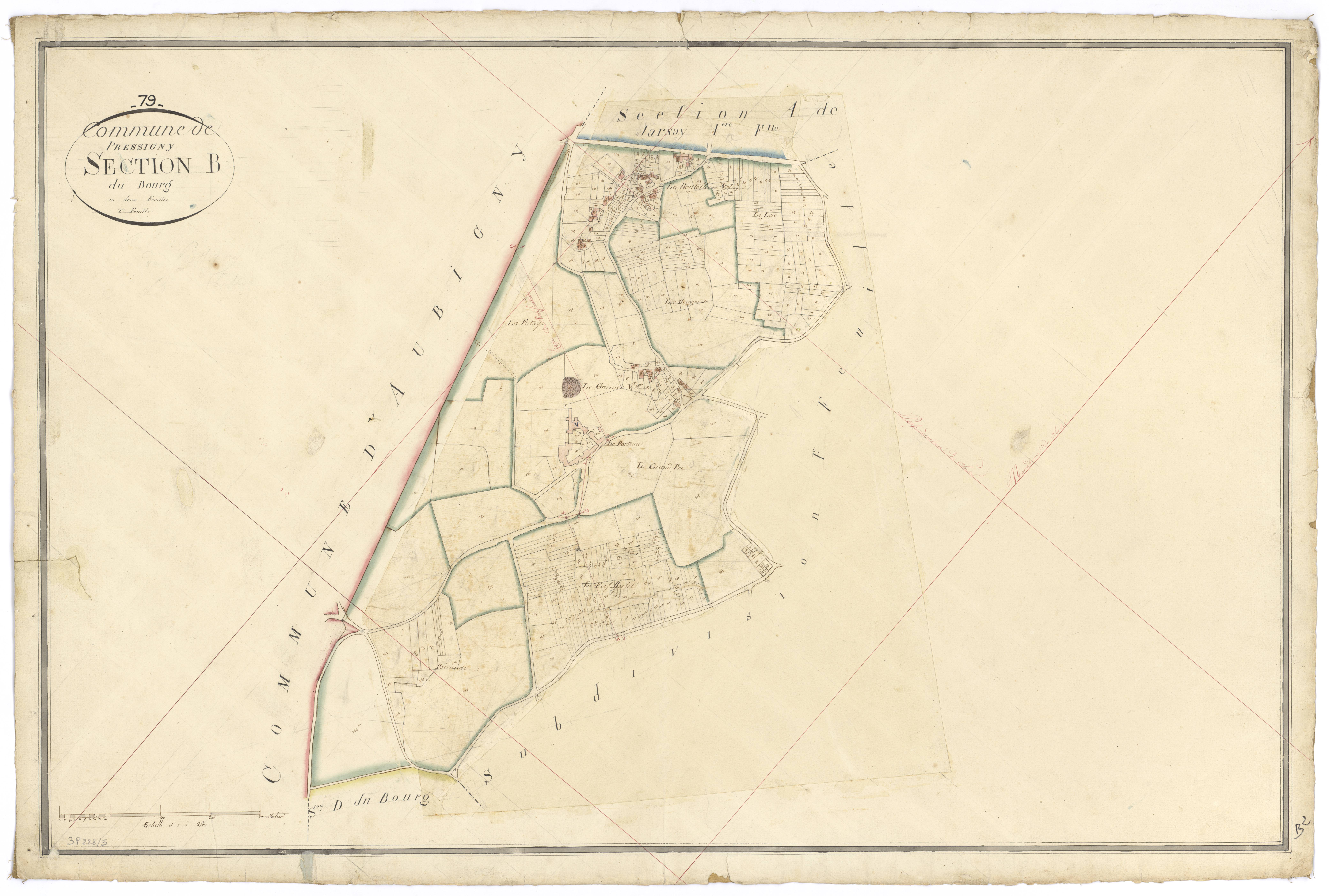 Pressigny - FRAD079_CADASTRE_NAPOLEONIEN Section B2 dite du Bourg