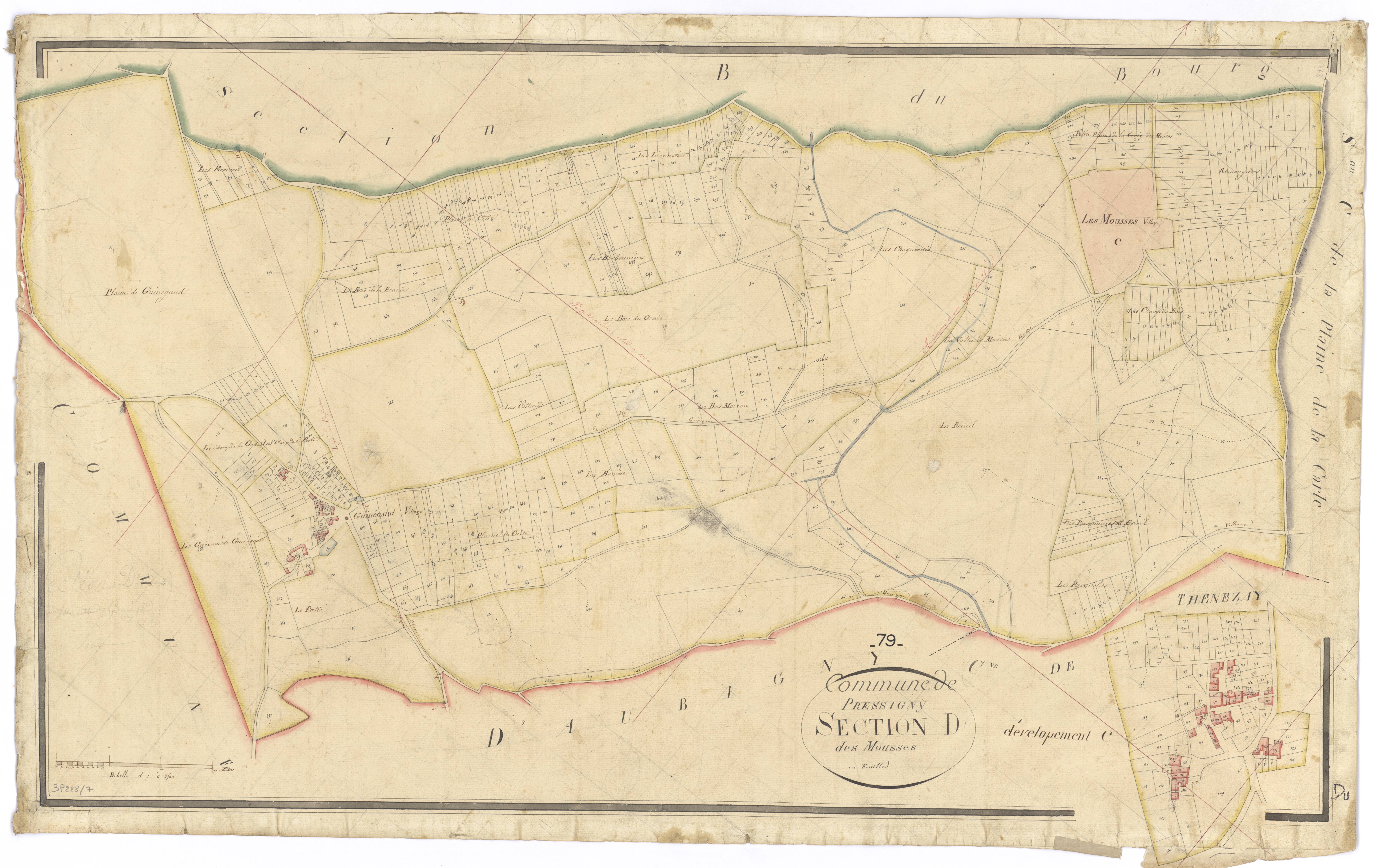 Pressigny - FRAD079_CADASTRE_NAPOLEONIEN Section D dite des Mousses