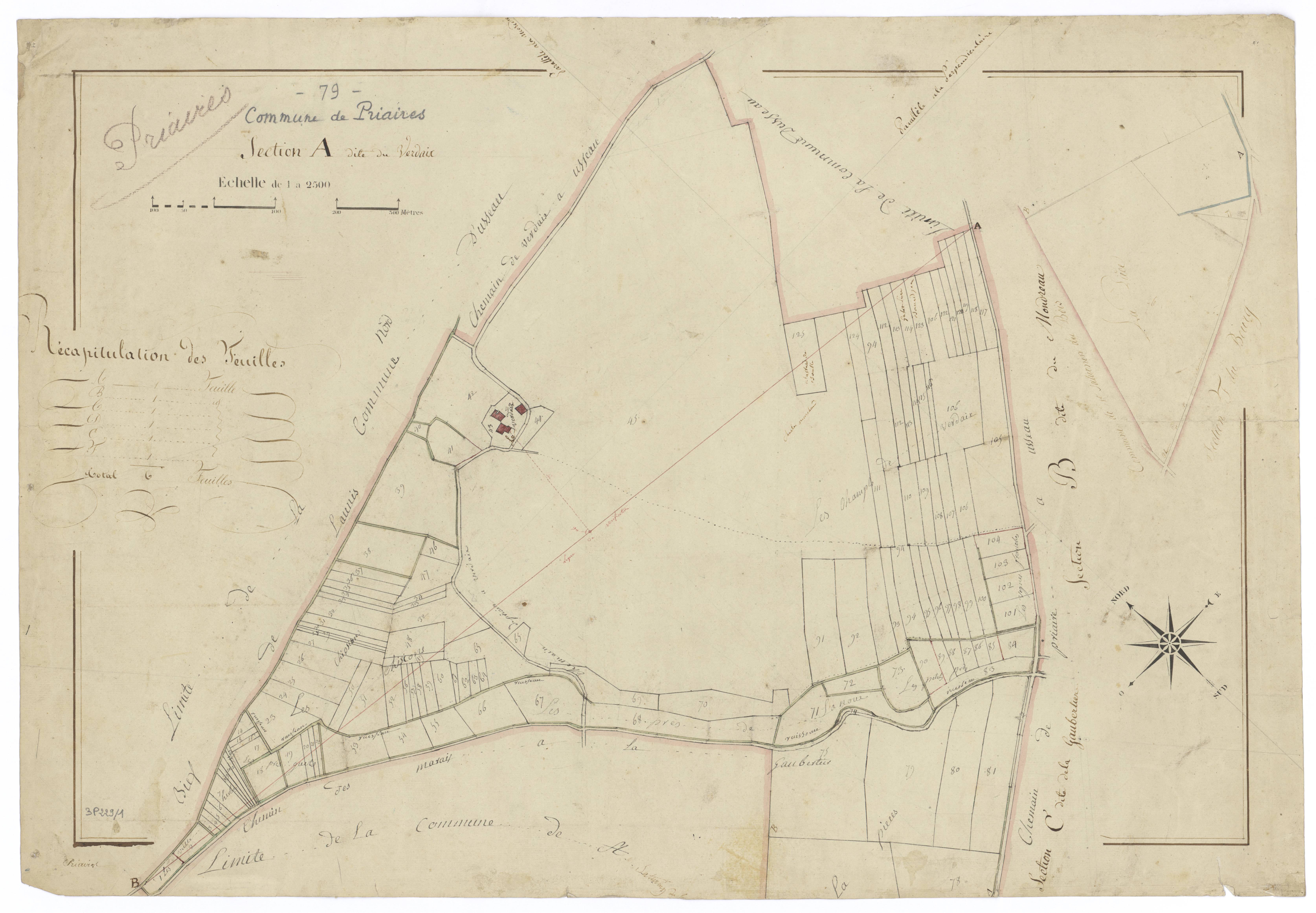 Priaires - FRAD079_CADASTRE_NAPOLEONIEN Section A dite du Verdair 