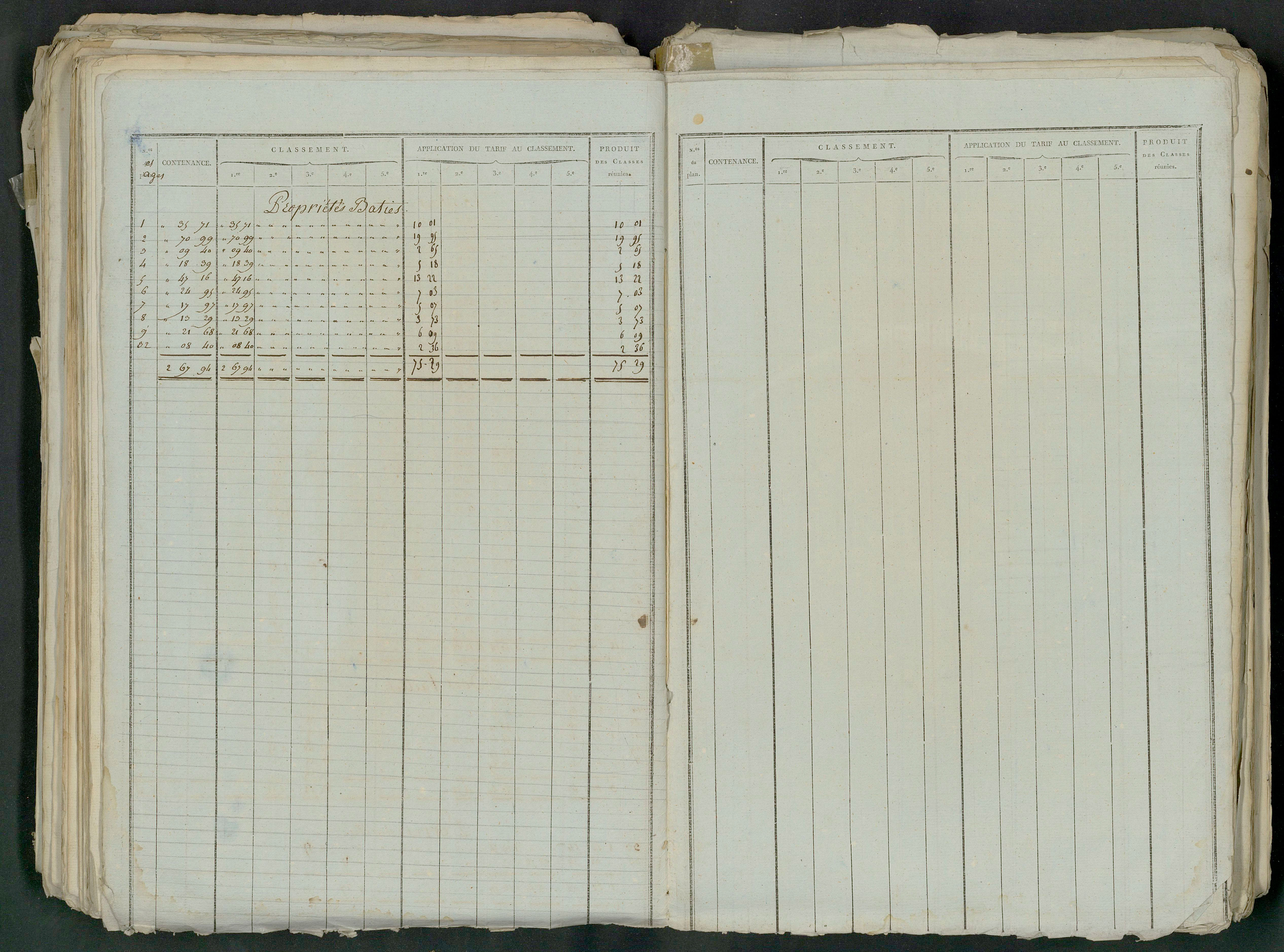Prin-Deyrançon - FRAD079_CADASTRE_NAPOLEONIEN_MATRICES État de section et relevé des numéros de même nature de propriété 