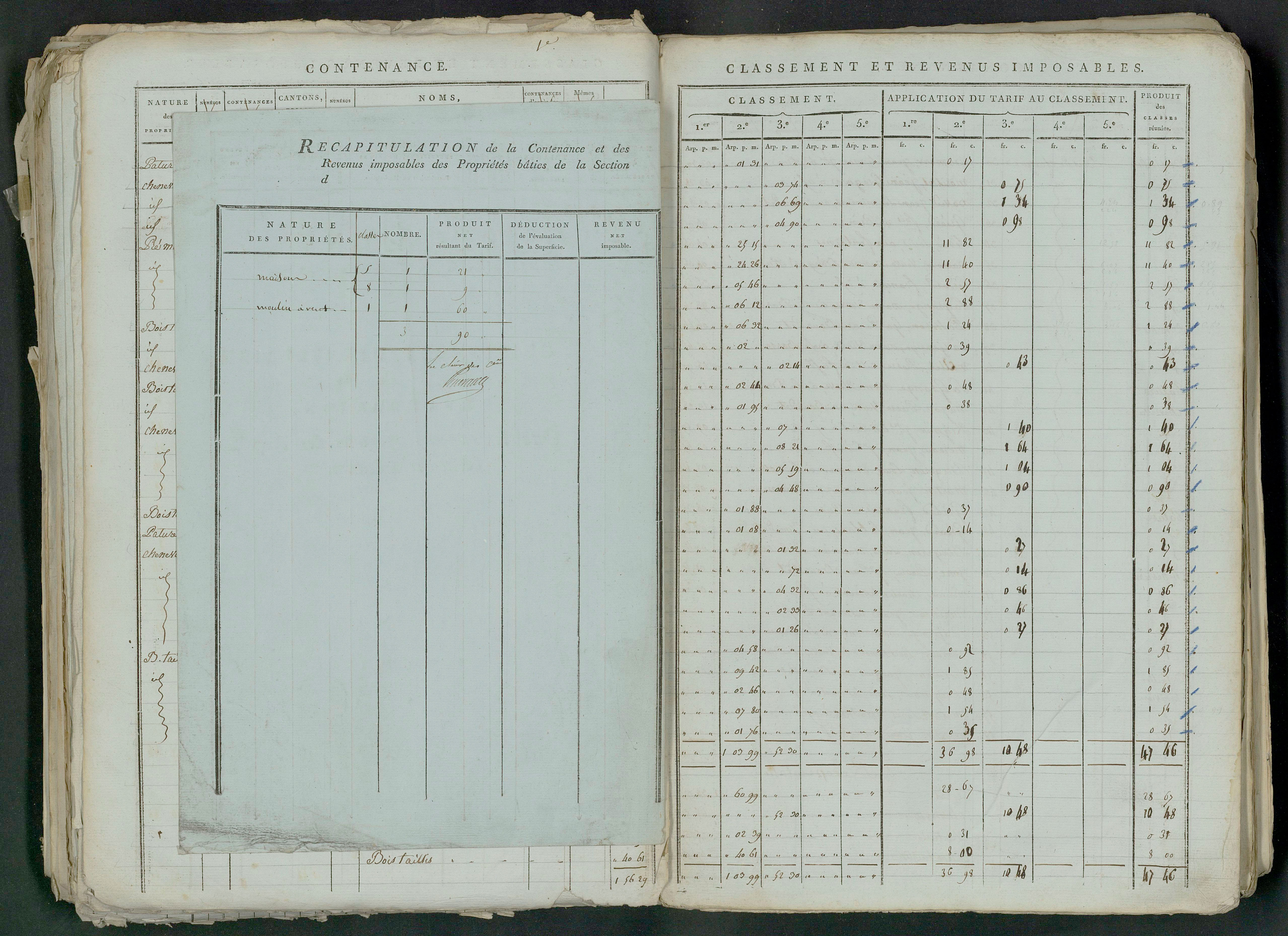 Prin-Deyrançon - FRAD079_CADASTRE_NAPOLEONIEN_MATRICES État de section et relevé des numéros de même nature de propriété 