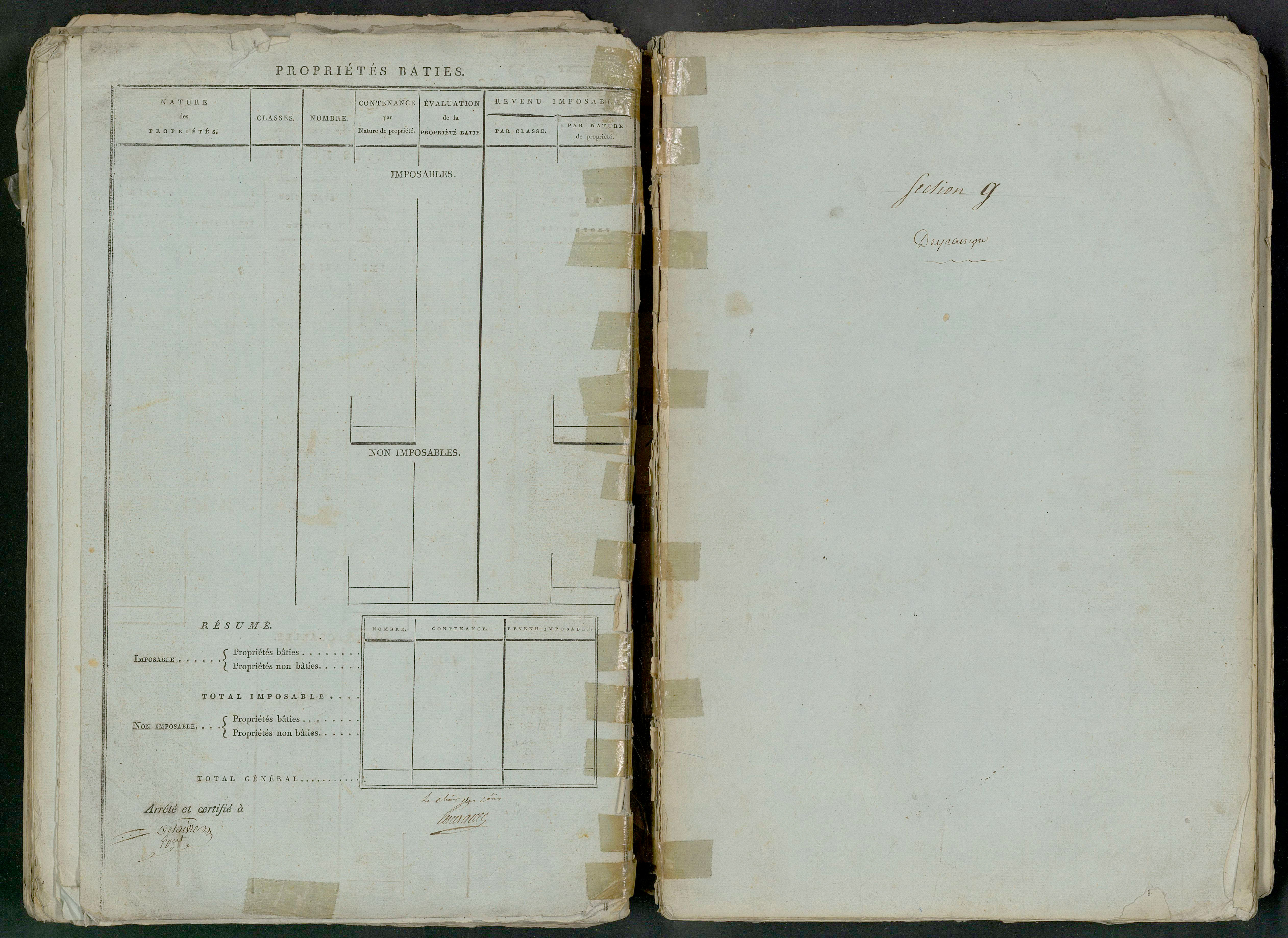Prin-Deyrançon - FRAD079_CADASTRE_NAPOLEONIEN_MATRICES État de section et relevé des numéros de même nature de propriété 