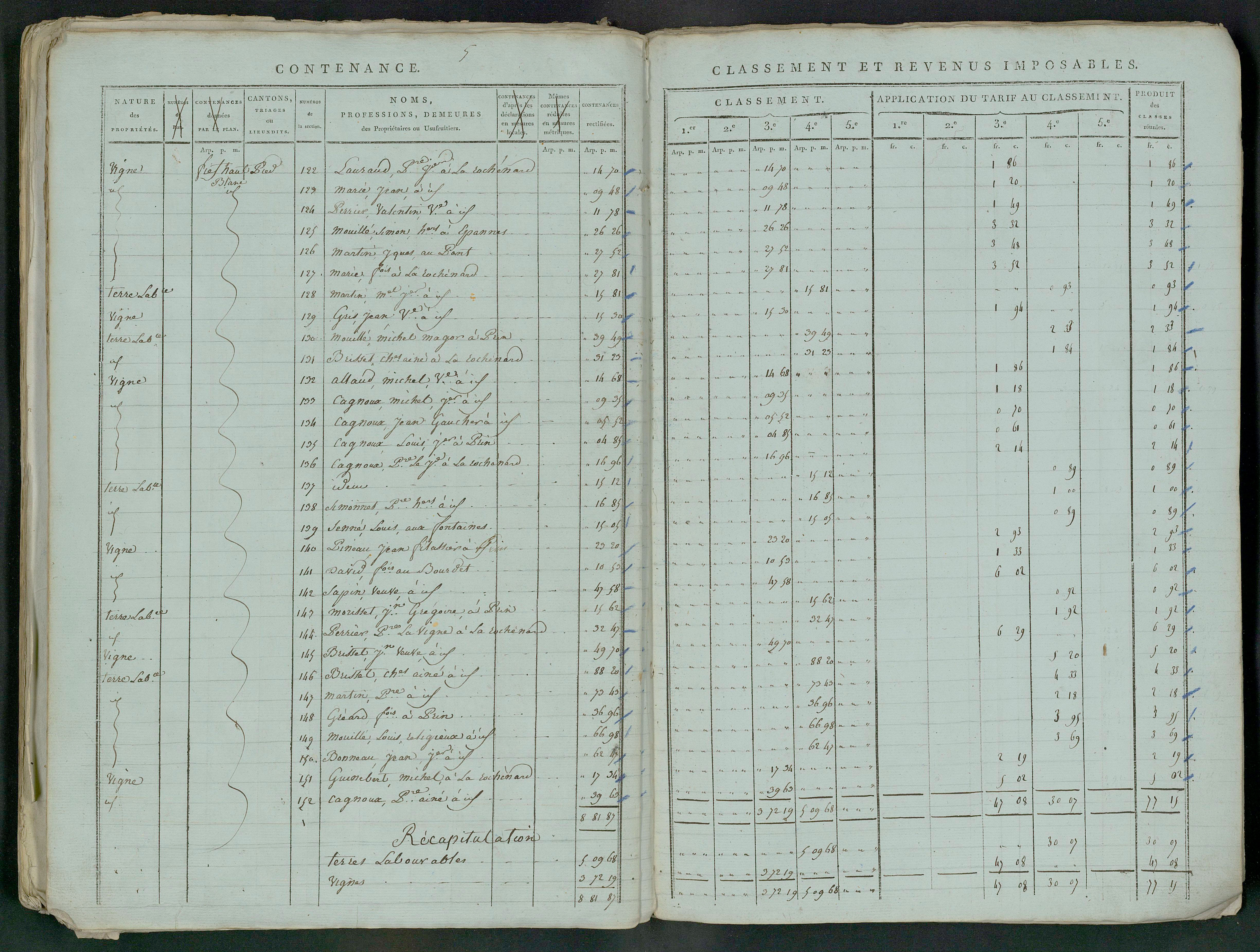 Prin-Deyrançon - FRAD079_CADASTRE_NAPOLEONIEN_MATRICES État de section et relevé des numéros de même nature de propriété 