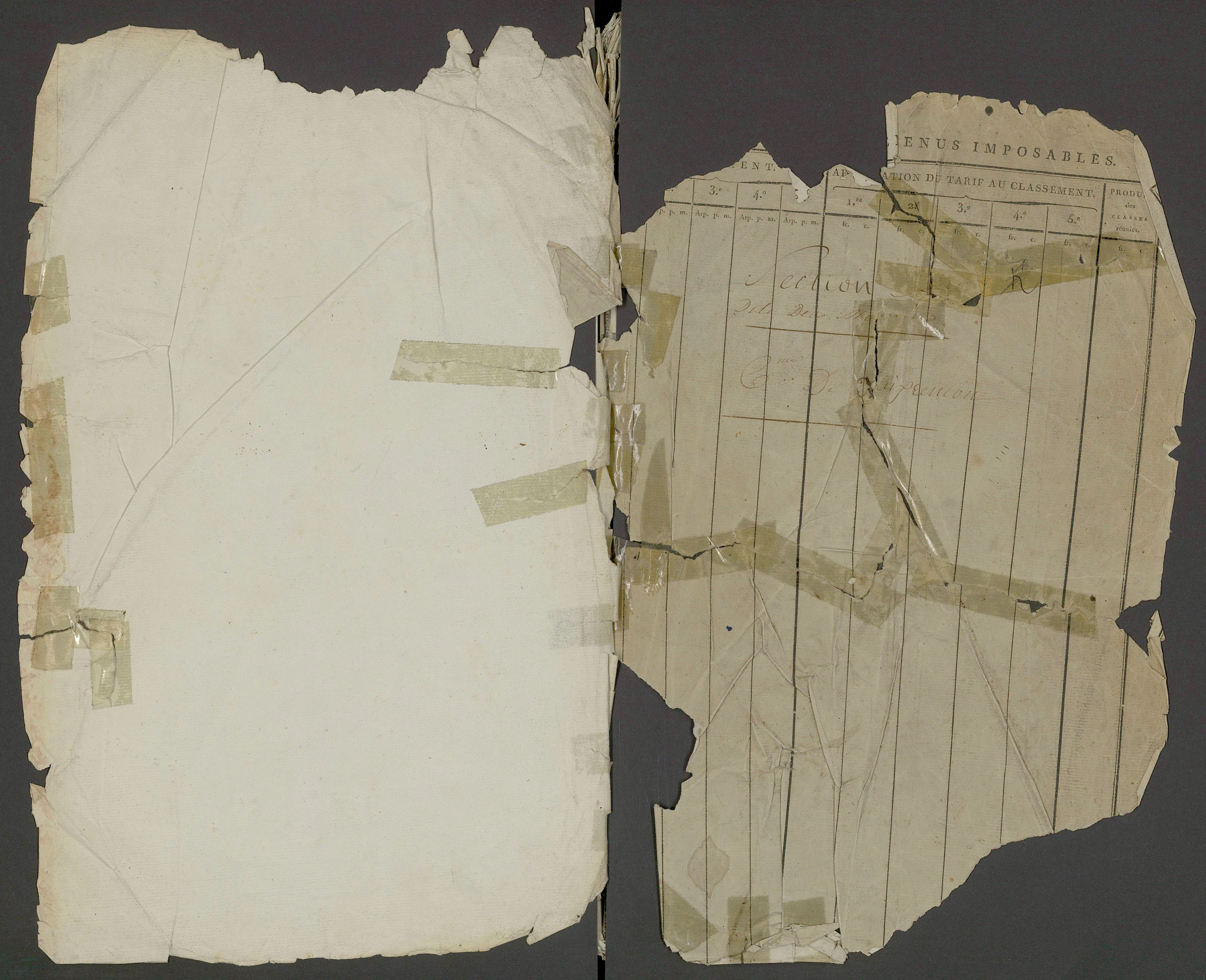 Prin-Deyrançon - FRAD079_CADASTRE_NAPOLEONIEN_MATRICES État de section et relevé des numéros de même nature de propriété 