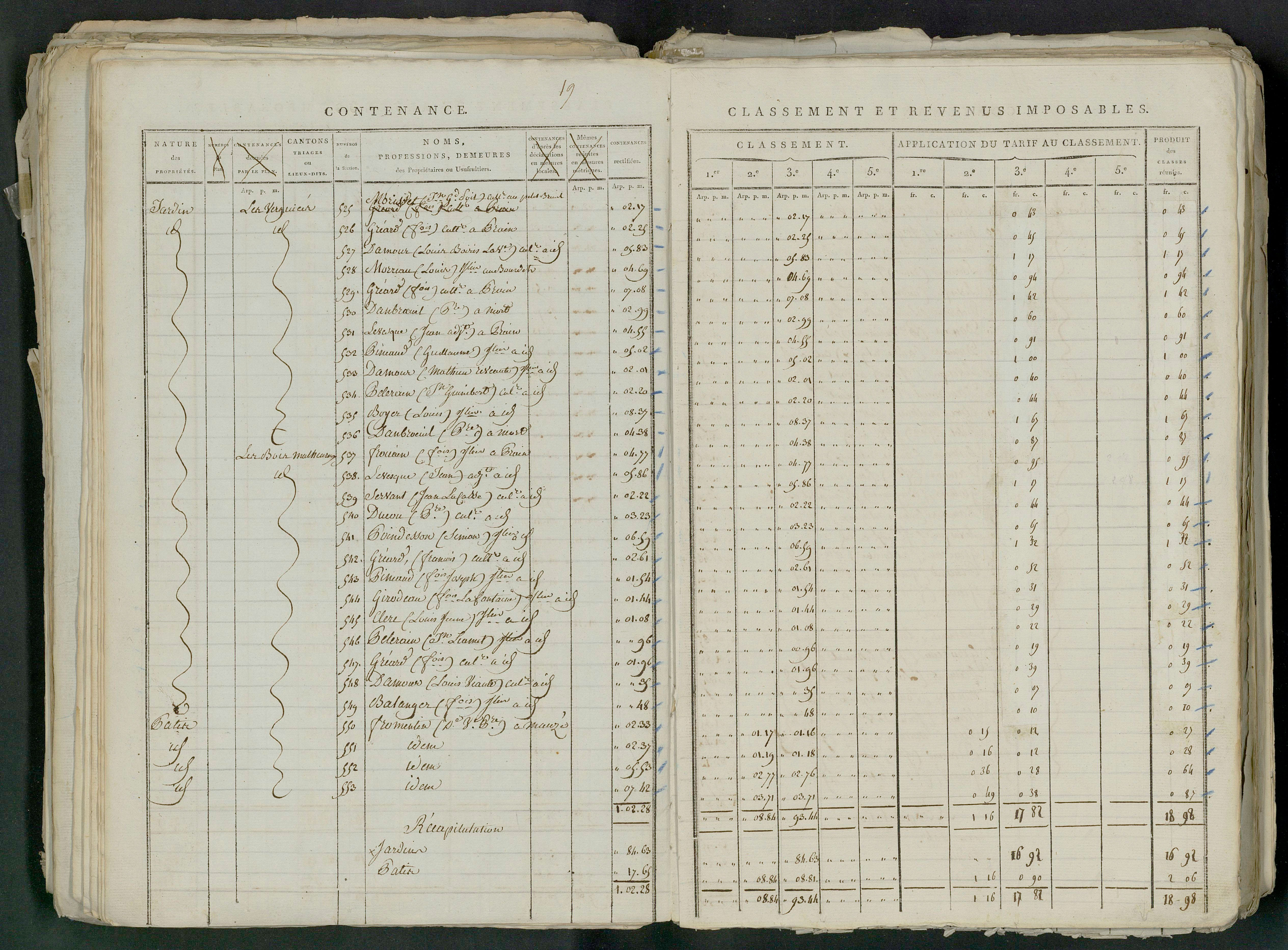 Prin-Deyrançon - FRAD079_CADASTRE_NAPOLEONIEN_MATRICES État de section et relevé des numéros de même nature de propriété 