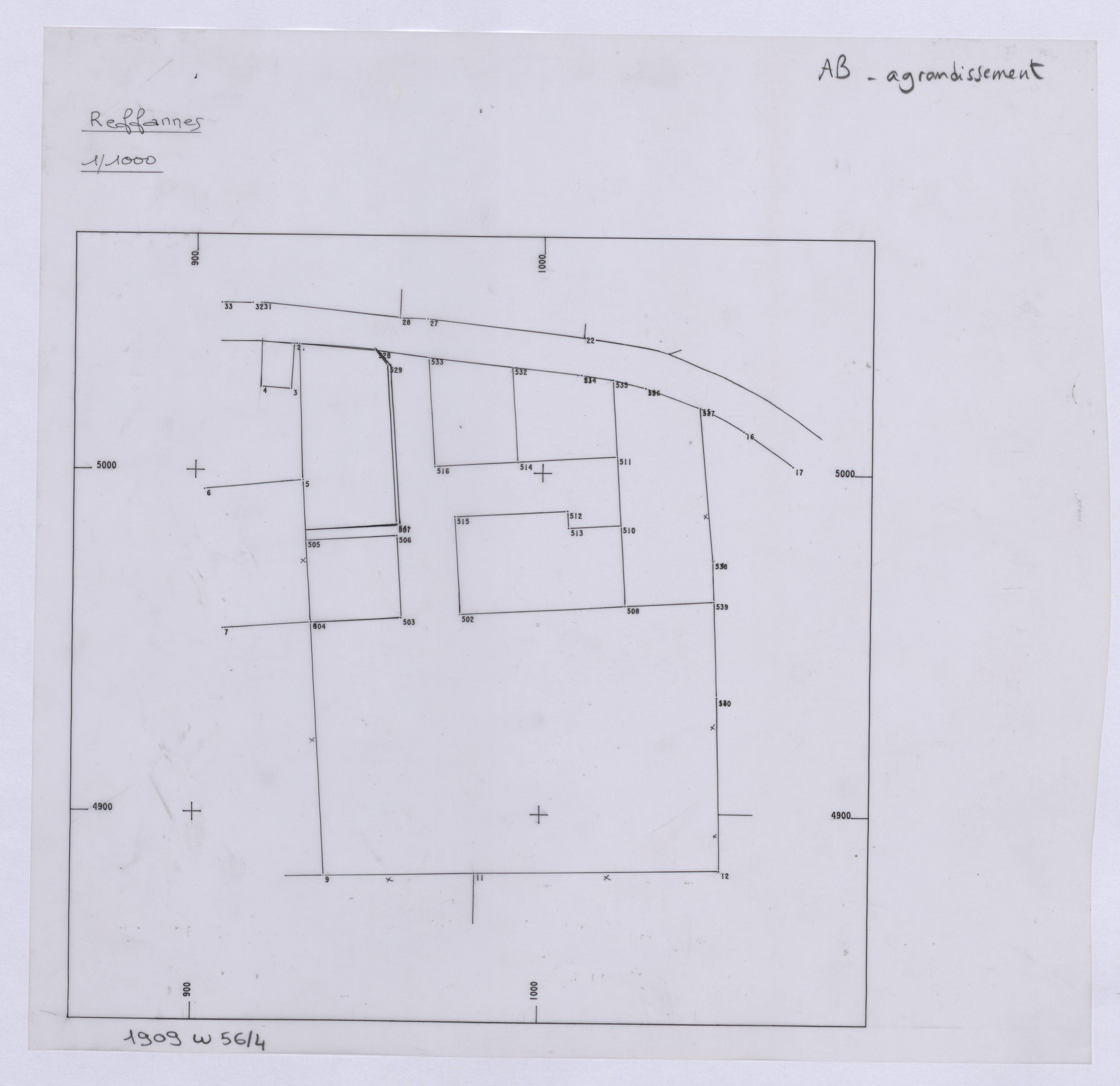 Reffannes - FRAD079_CADASTRE_RECENT Section AB (agrandissement) 