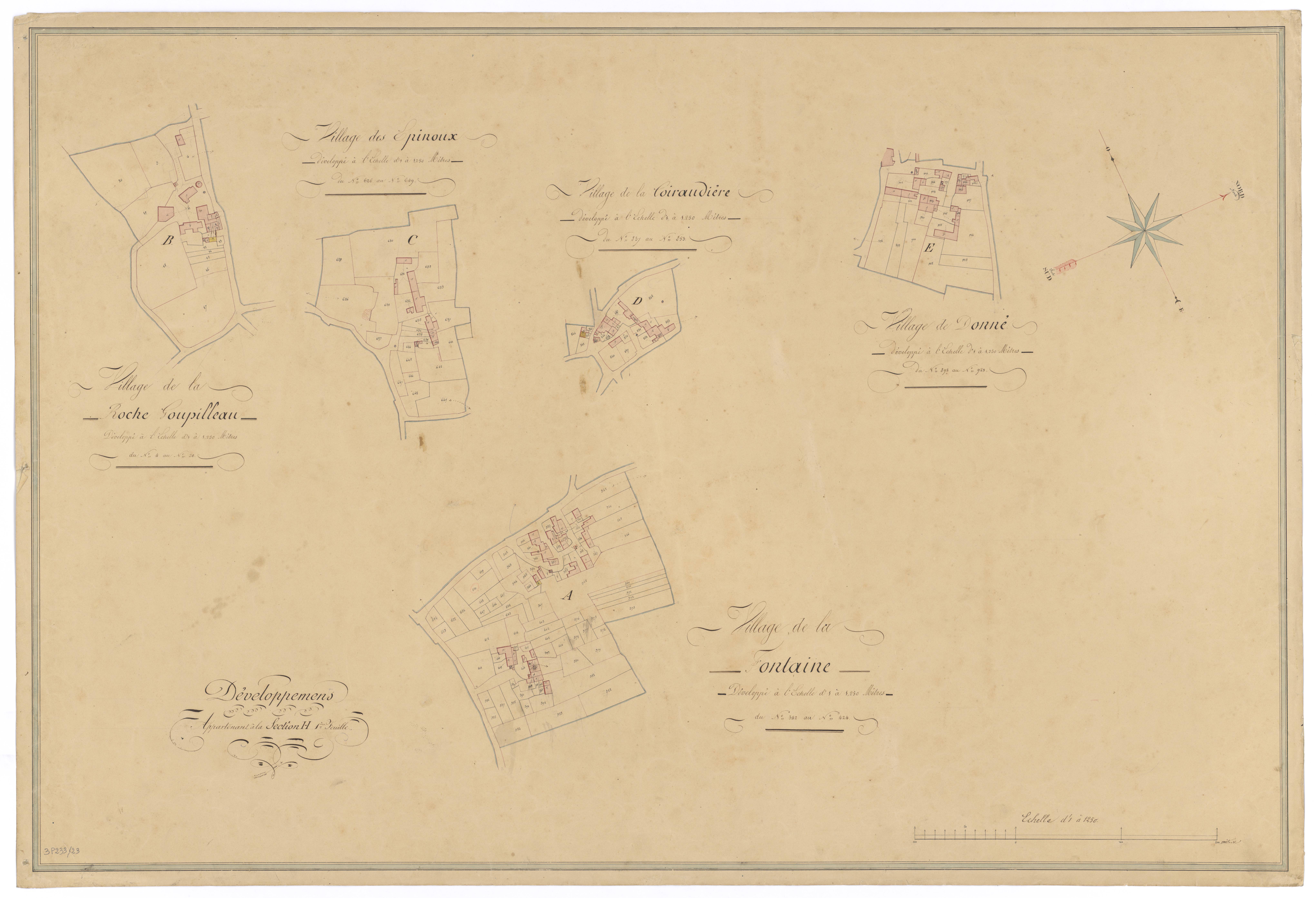 Rom - FRAD079_CADASTRE_NAPOLEONIEN Développement de la section H1 