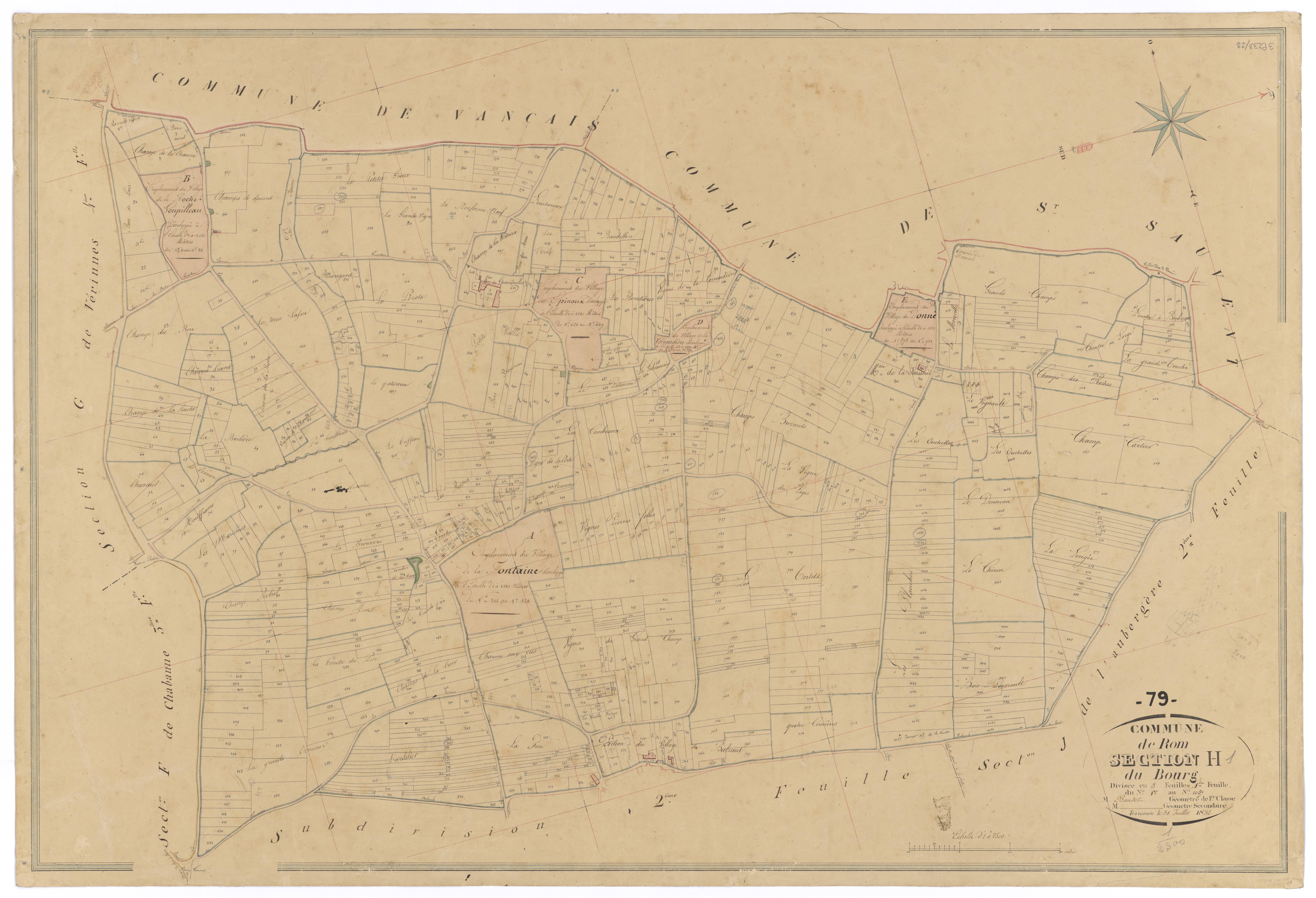Rom - FRAD079_CADASTRE_NAPOLEONIEN Section H1 dite du Bourg 