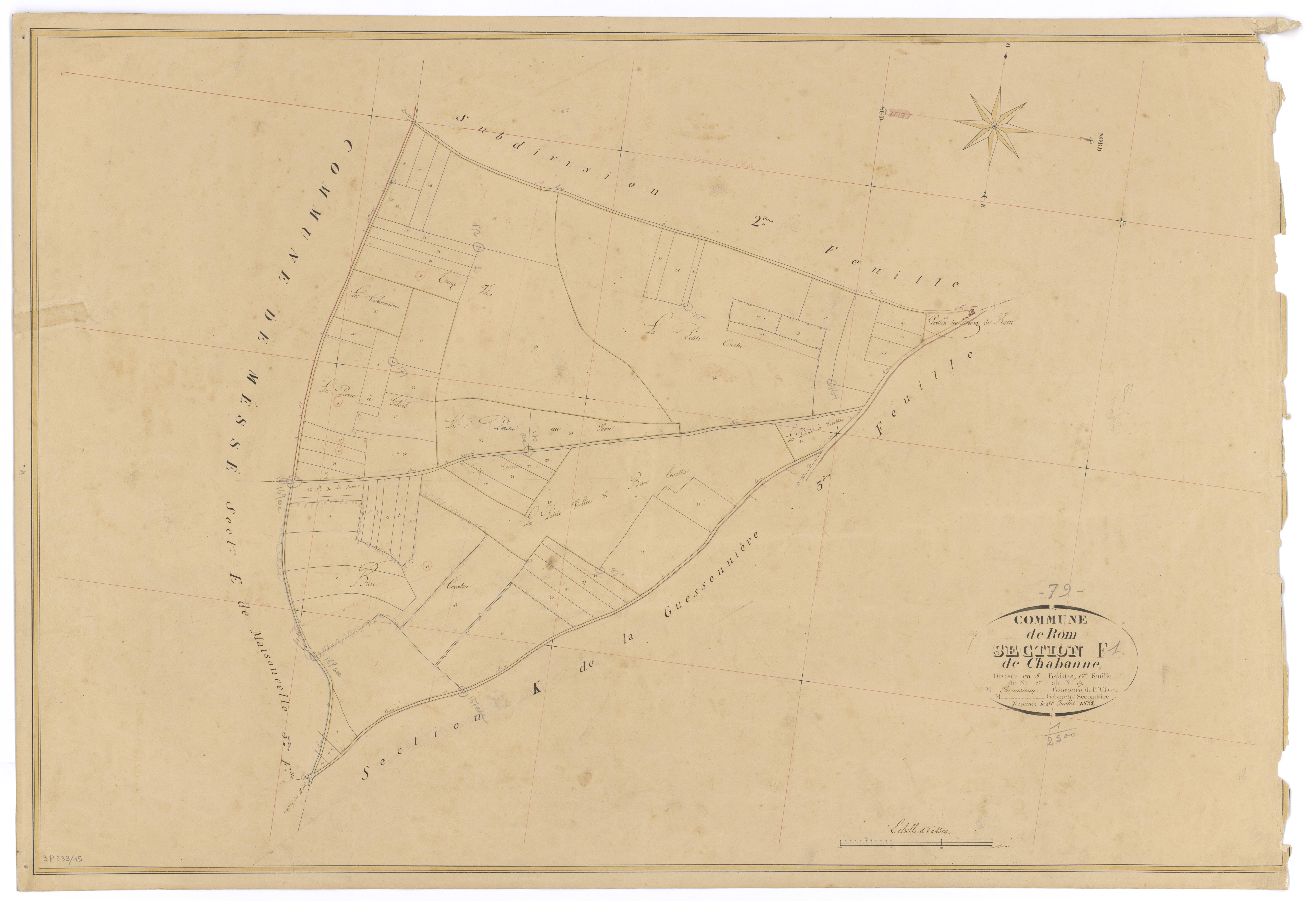 Rom - FRAD079_CADASTRE_NAPOLEONIEN Section F1 dite de Chabanne 