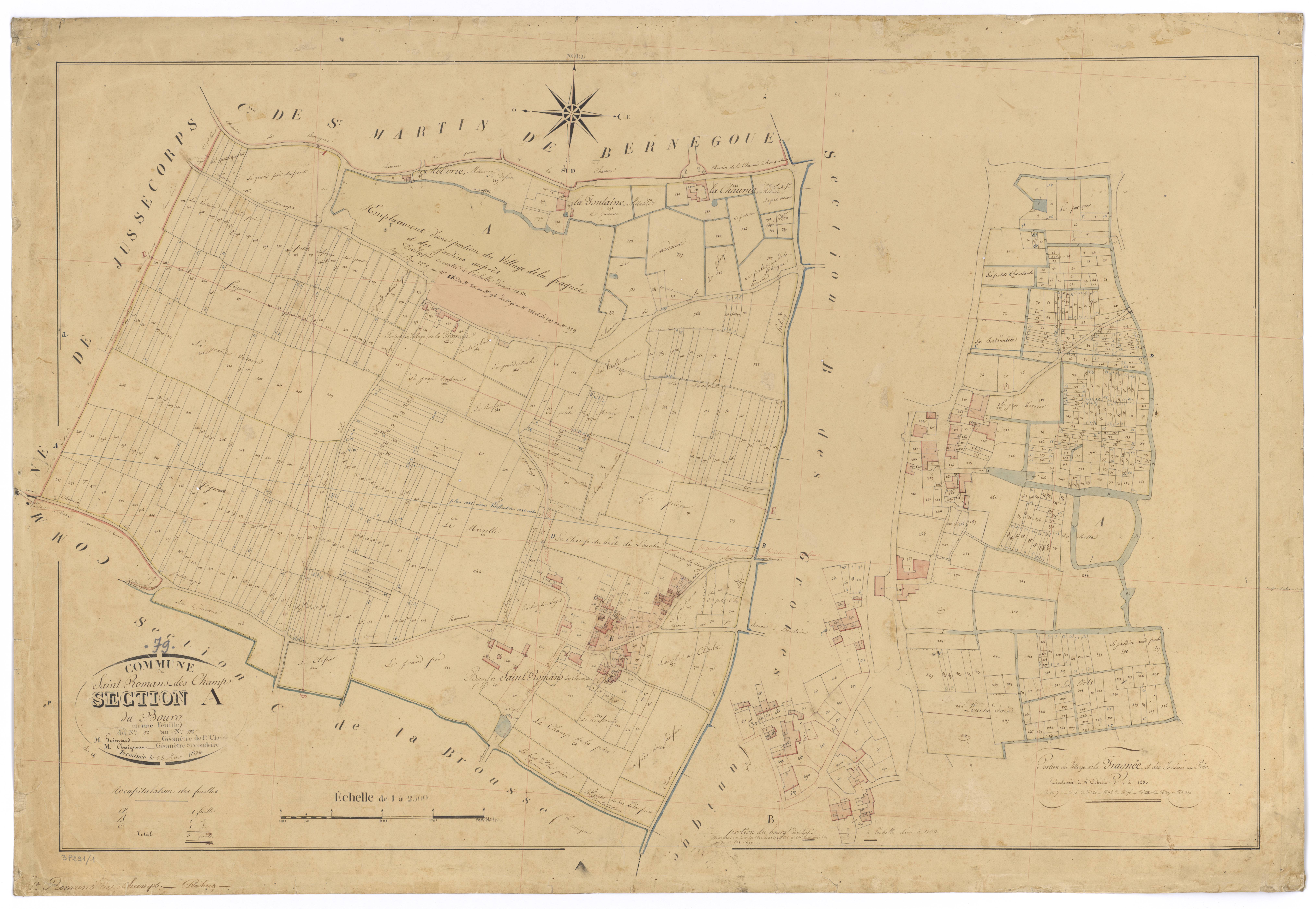 Romans - FRAD079_CADASTRE_NAPOLEONIEN Section A dite du Bourg