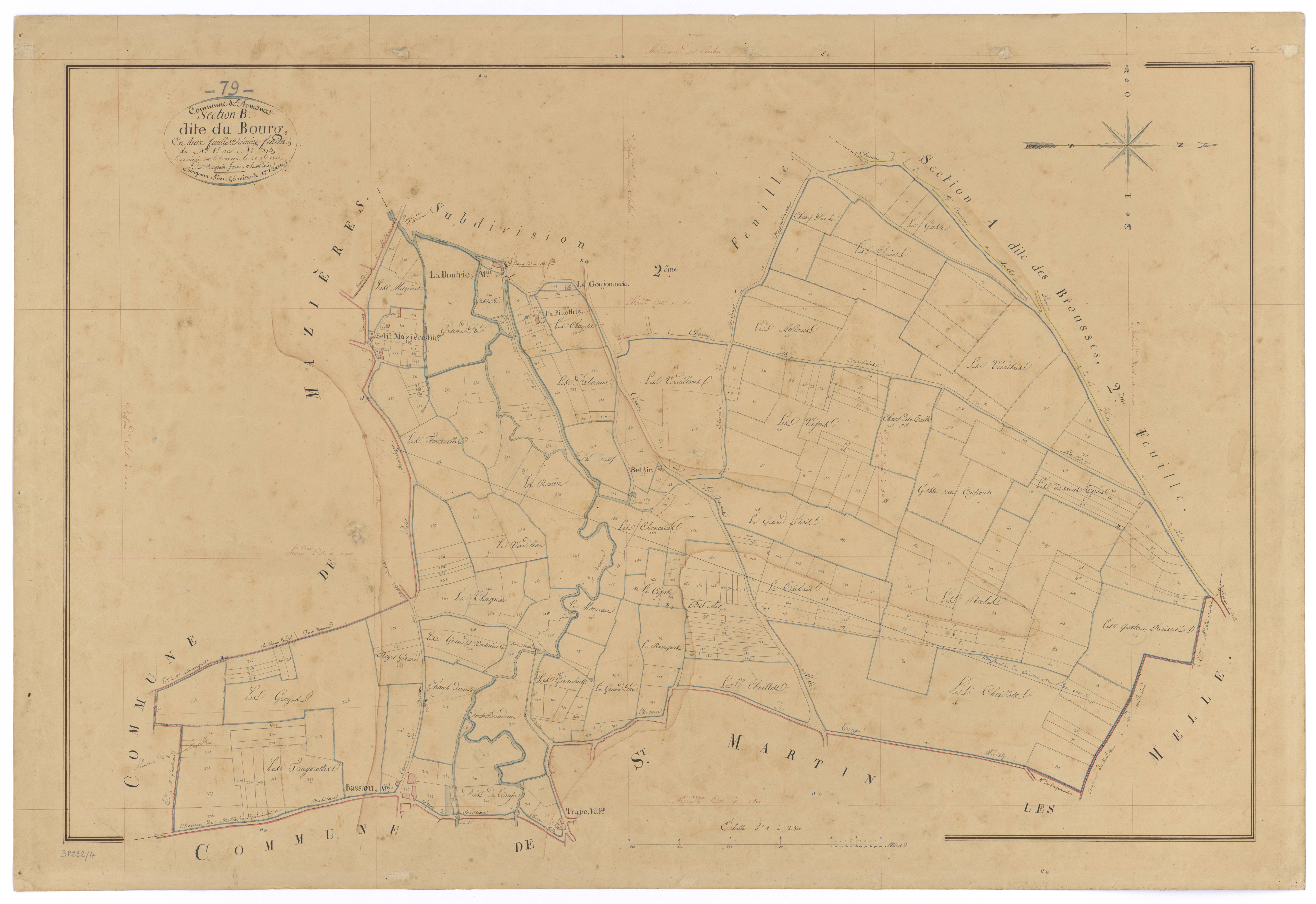 Romans - FRAD079_CADASTRE_NAPOLEONIEN Section B1 dite du Bourg
