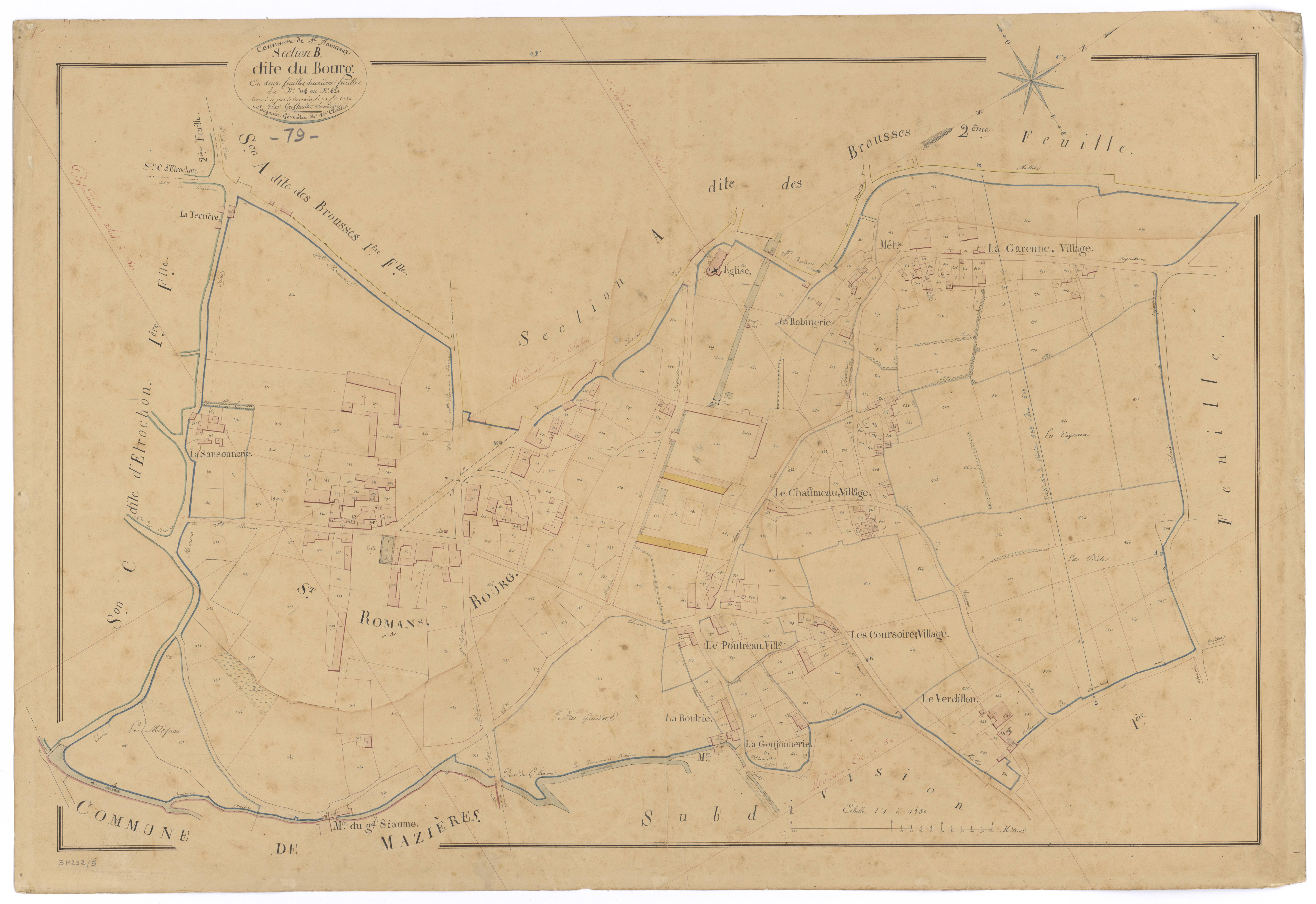 Romans - FRAD079_CADASTRE_NAPOLEONIEN Section B2 dite du Bourg