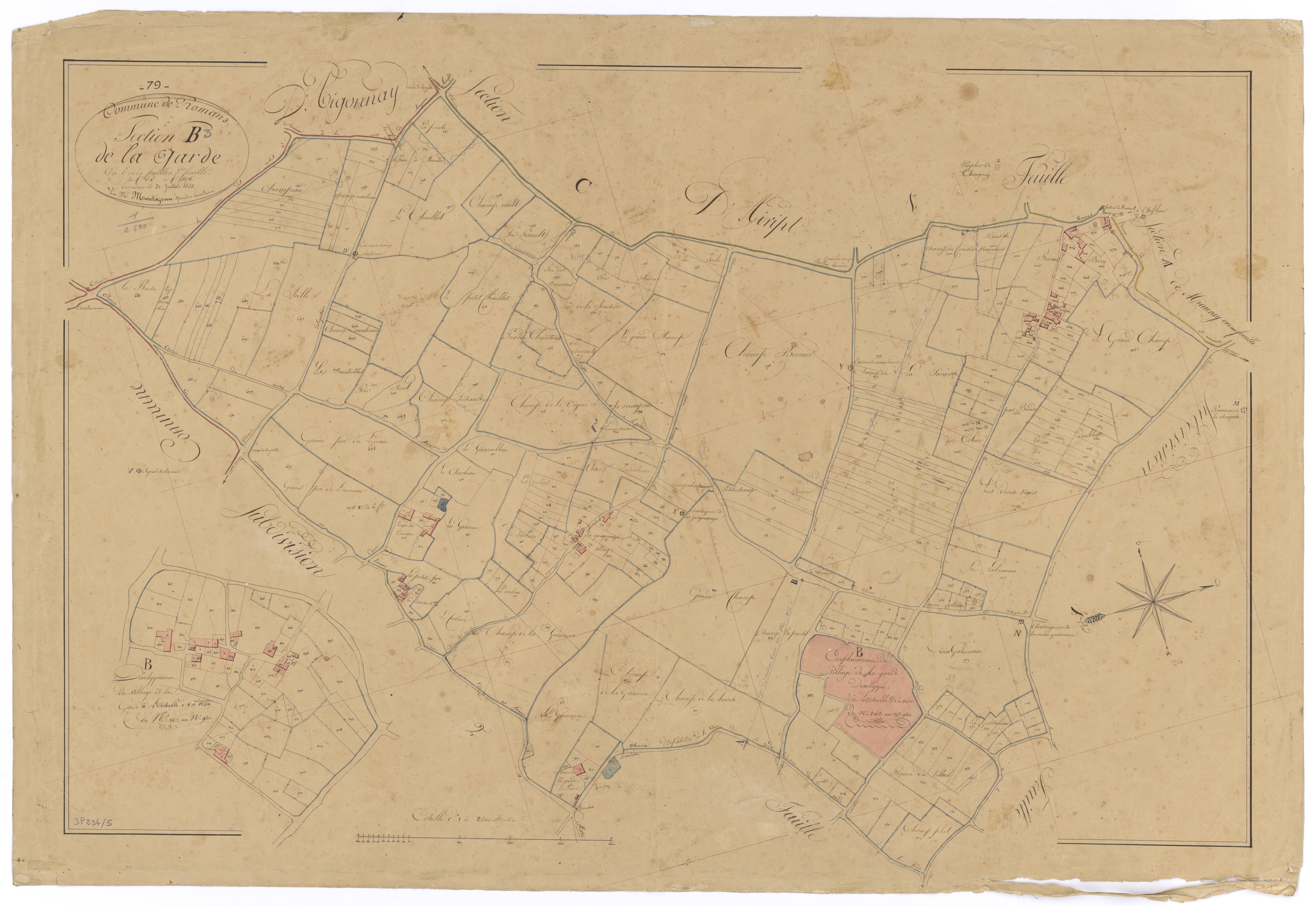 Romans - FRAD079_CADASTRE_NAPOLEONIEN Section B3 dite de la Garde