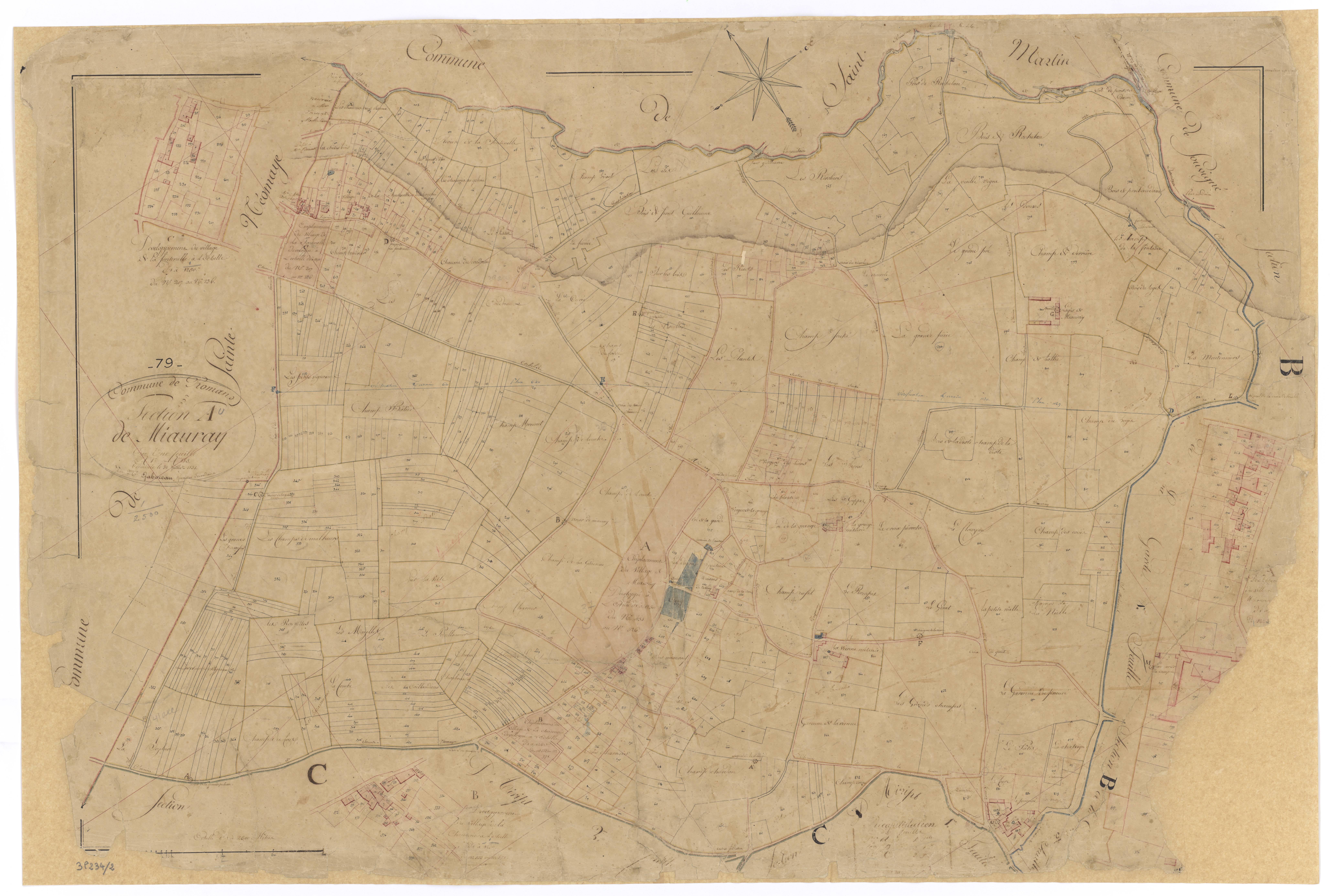 Romans - FRAD079_CADASTRE_NAPOLEONIEN Section A dite de Miauray