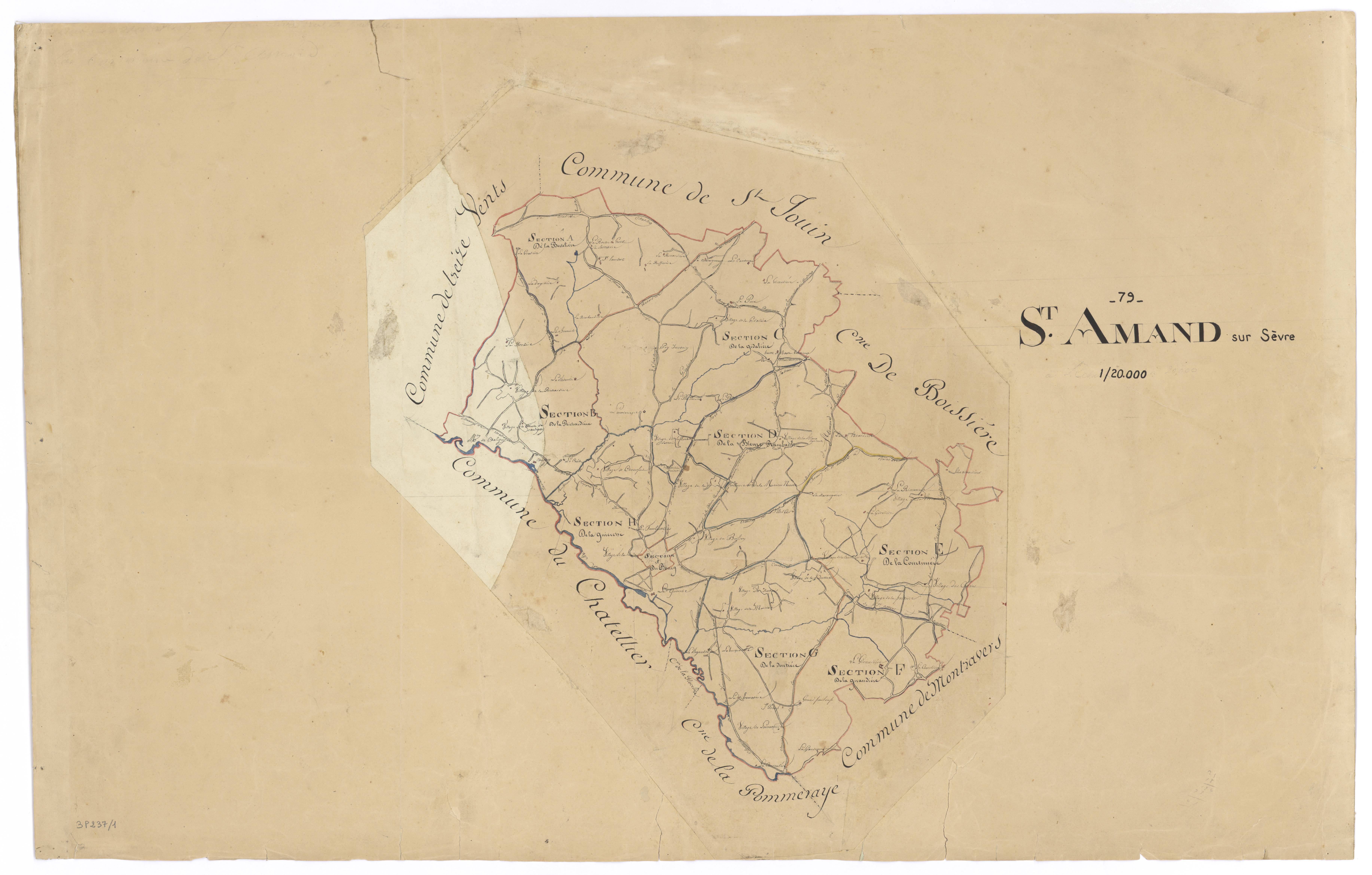 Saint-Amand-sur-Sèvre - FRAD079_CADASTRE_NAPOLEONIEN Tableau d'assemblage 