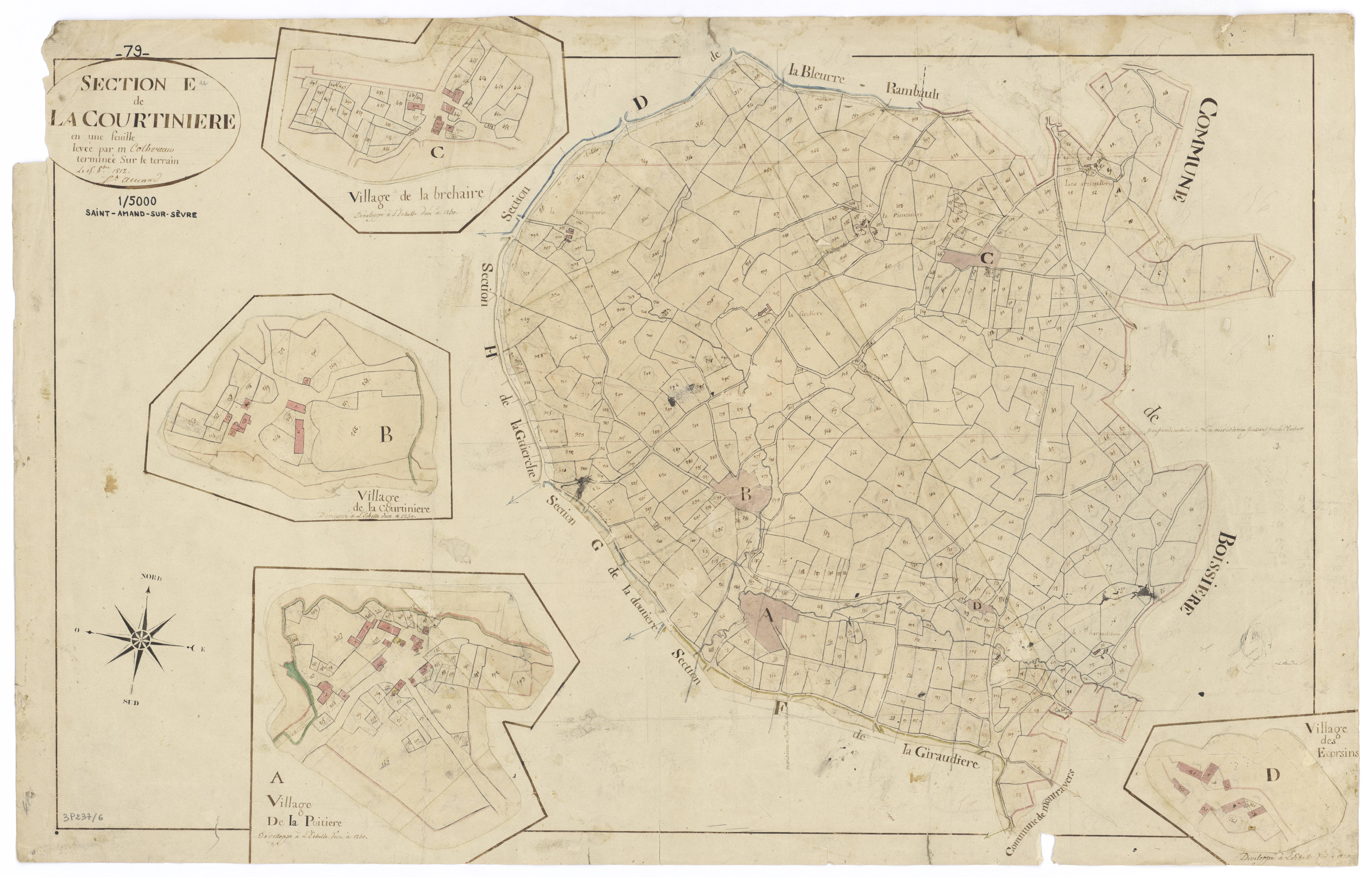 Saint-Amand-sur-Sèvre - FRAD079_CADASTRE_NAPOLEONIEN Section E dite de la Courtinière 