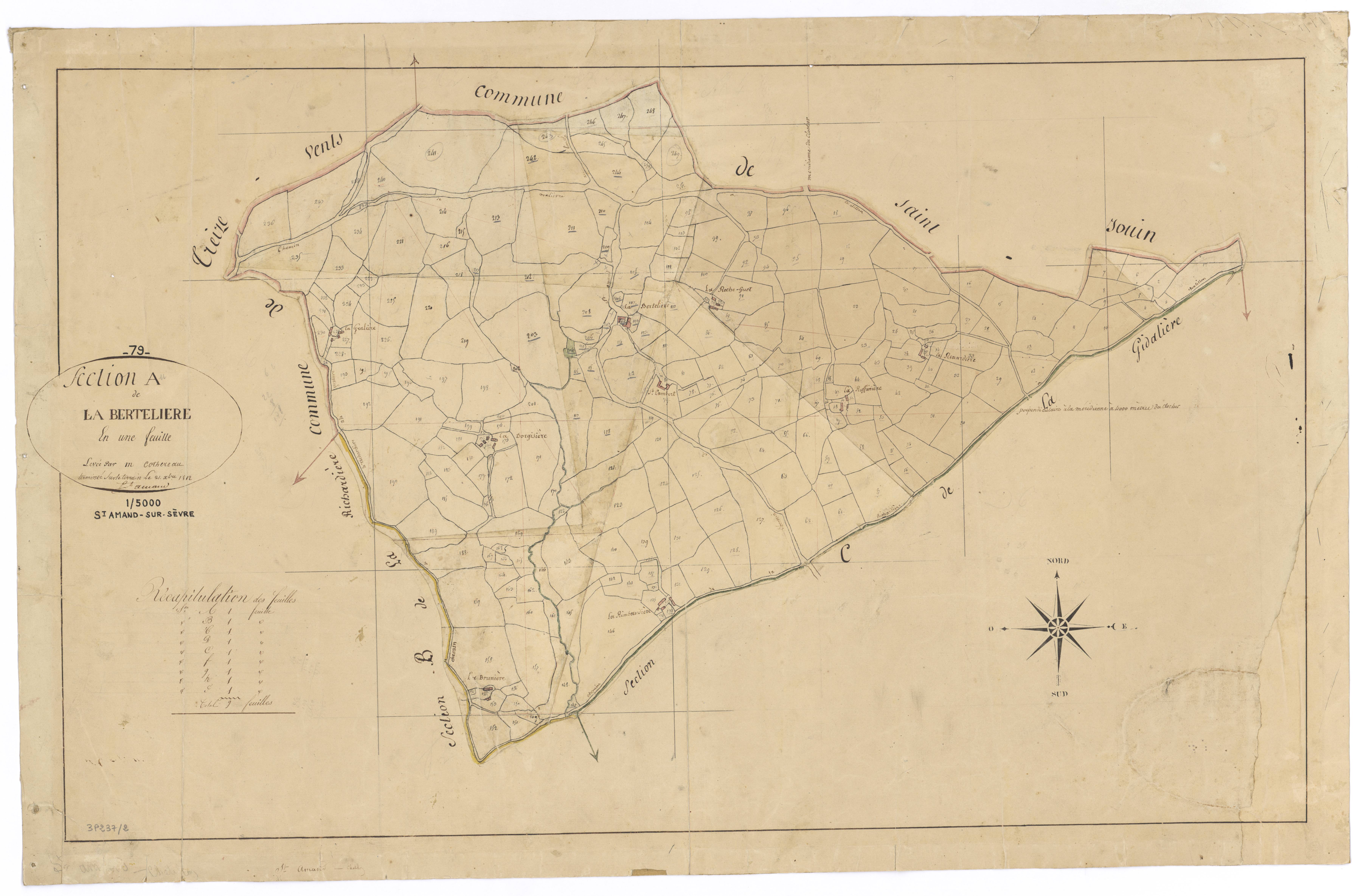 Saint-Amand-sur-Sèvre - FRAD079_CADASTRE_NAPOLEONIEN Section A dite de la Bertelière 
