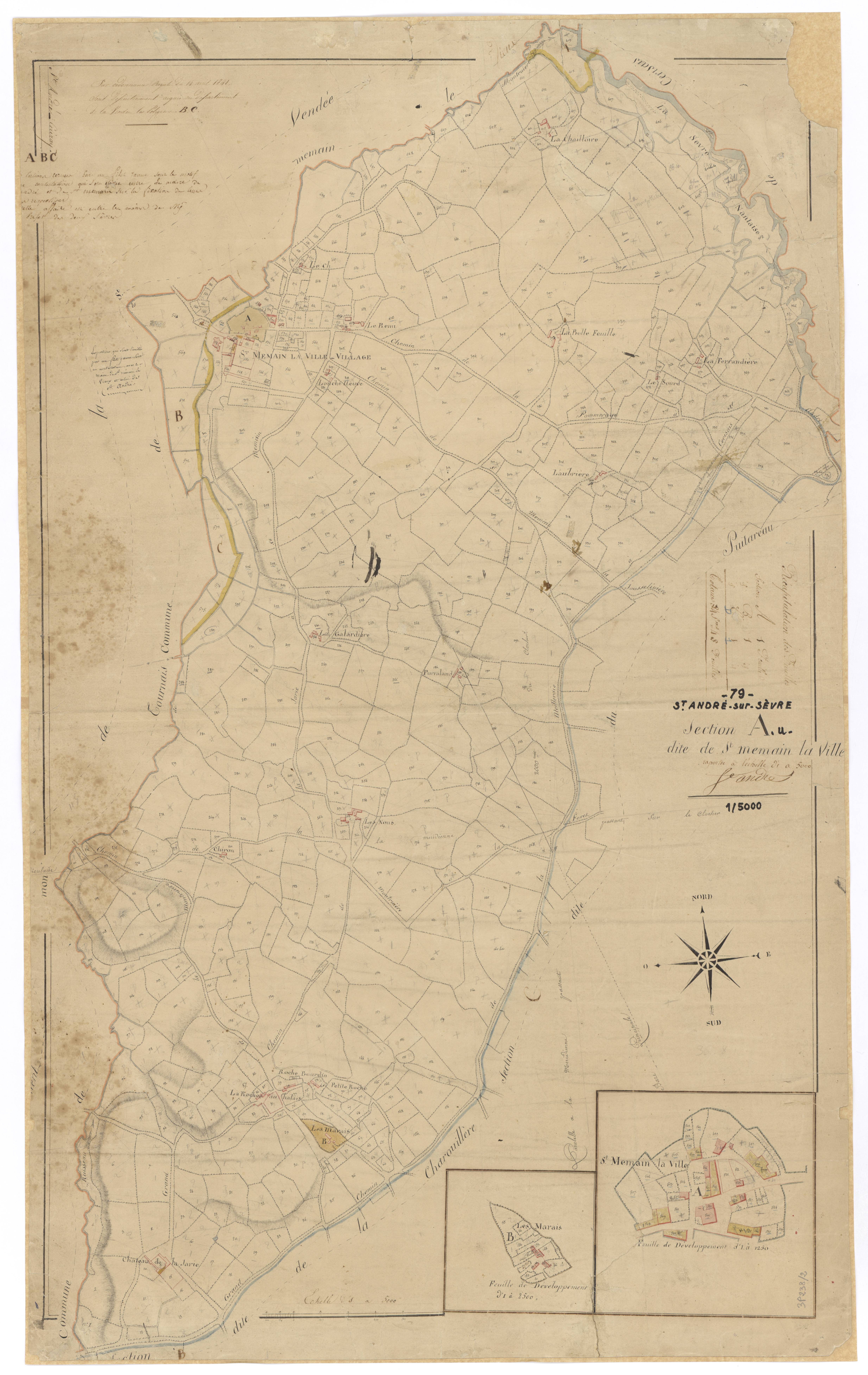 Saint-André-sur-Sèvre - FRAD079_CADASTRE_NAPOLEONIEN Section A dite de Saint-Memain la ville