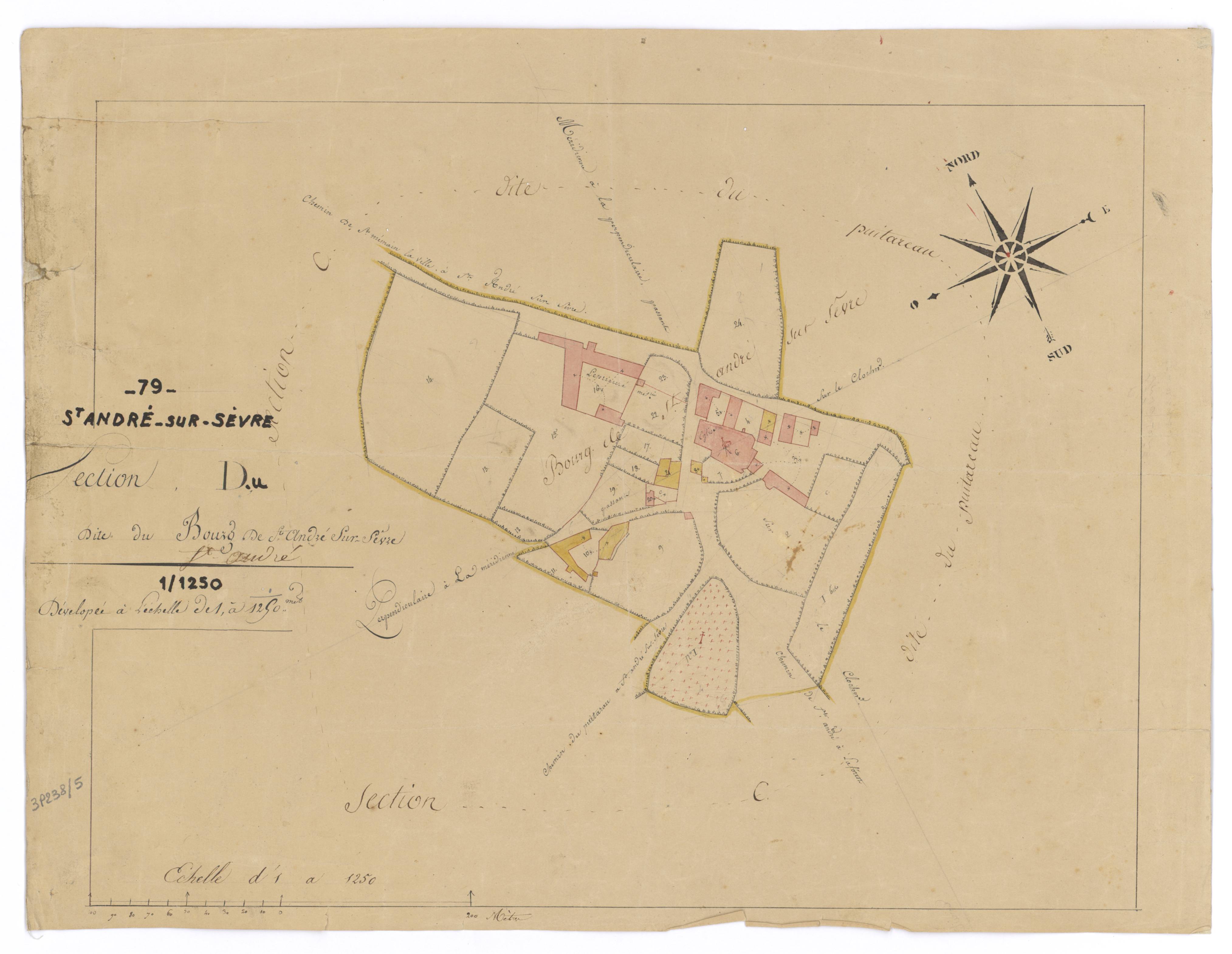 Saint-André-sur-Sèvre - FRAD079_CADASTRE_NAPOLEONIEN Section D dite du Bourg