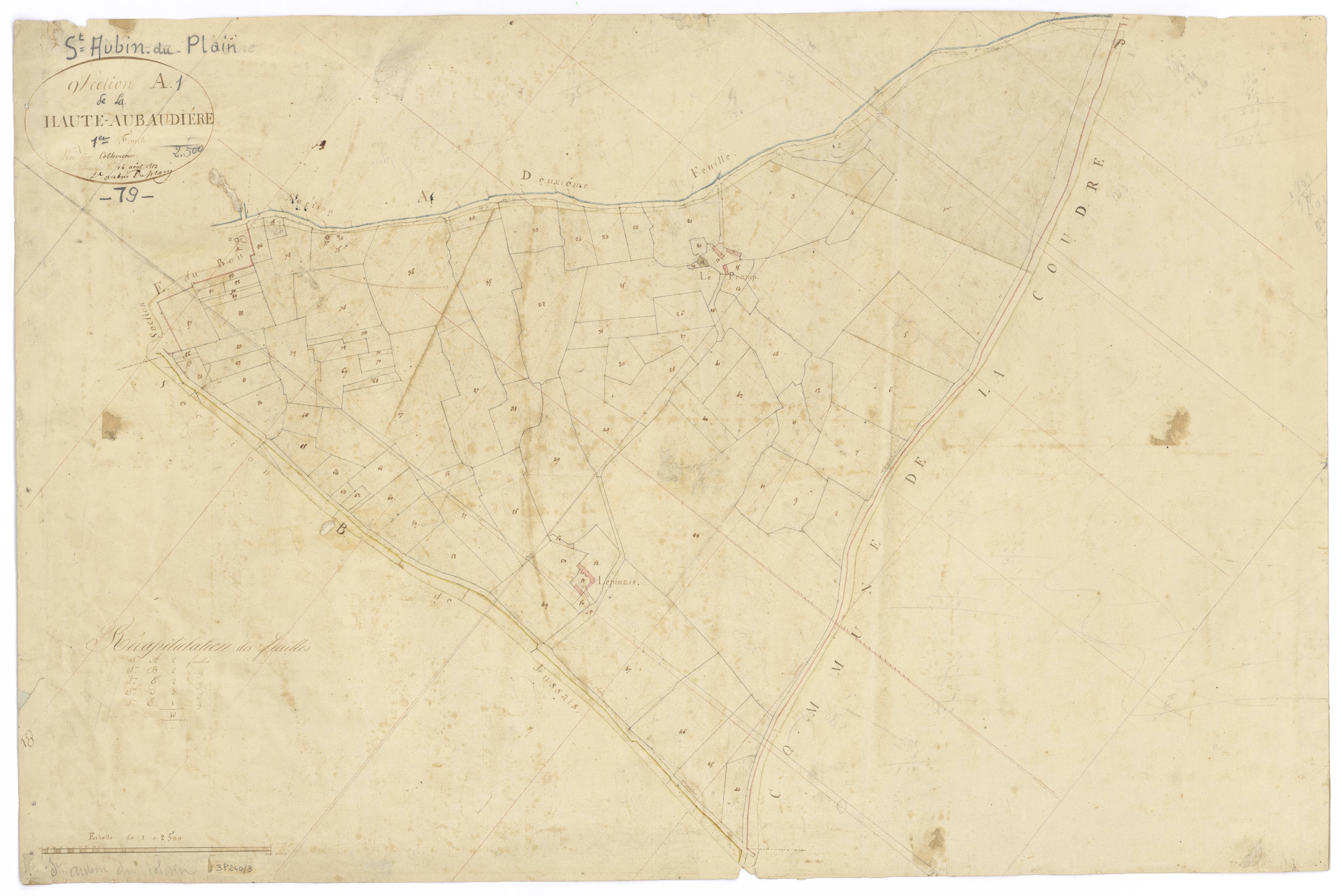 Saint-Aubin-du-Plain - FRAD079_CADASTRE_NAPOLEONIEN Section A1 dite de la Haute-Aubaudière