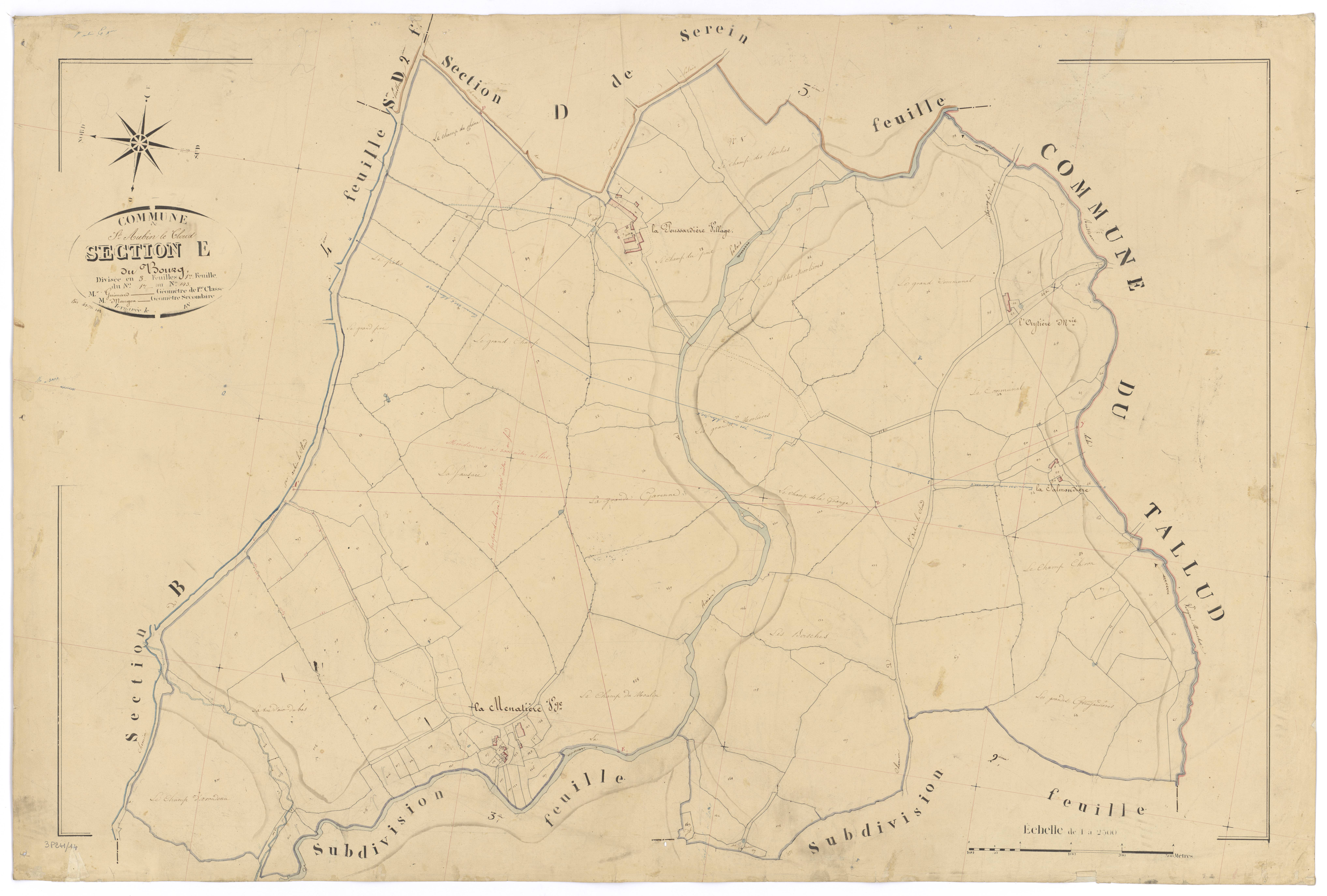 Saint-Aubin-le-Cloud - FRAD079_CADASTRE_NAPOLEONIEN Section E1 dite du Bourg