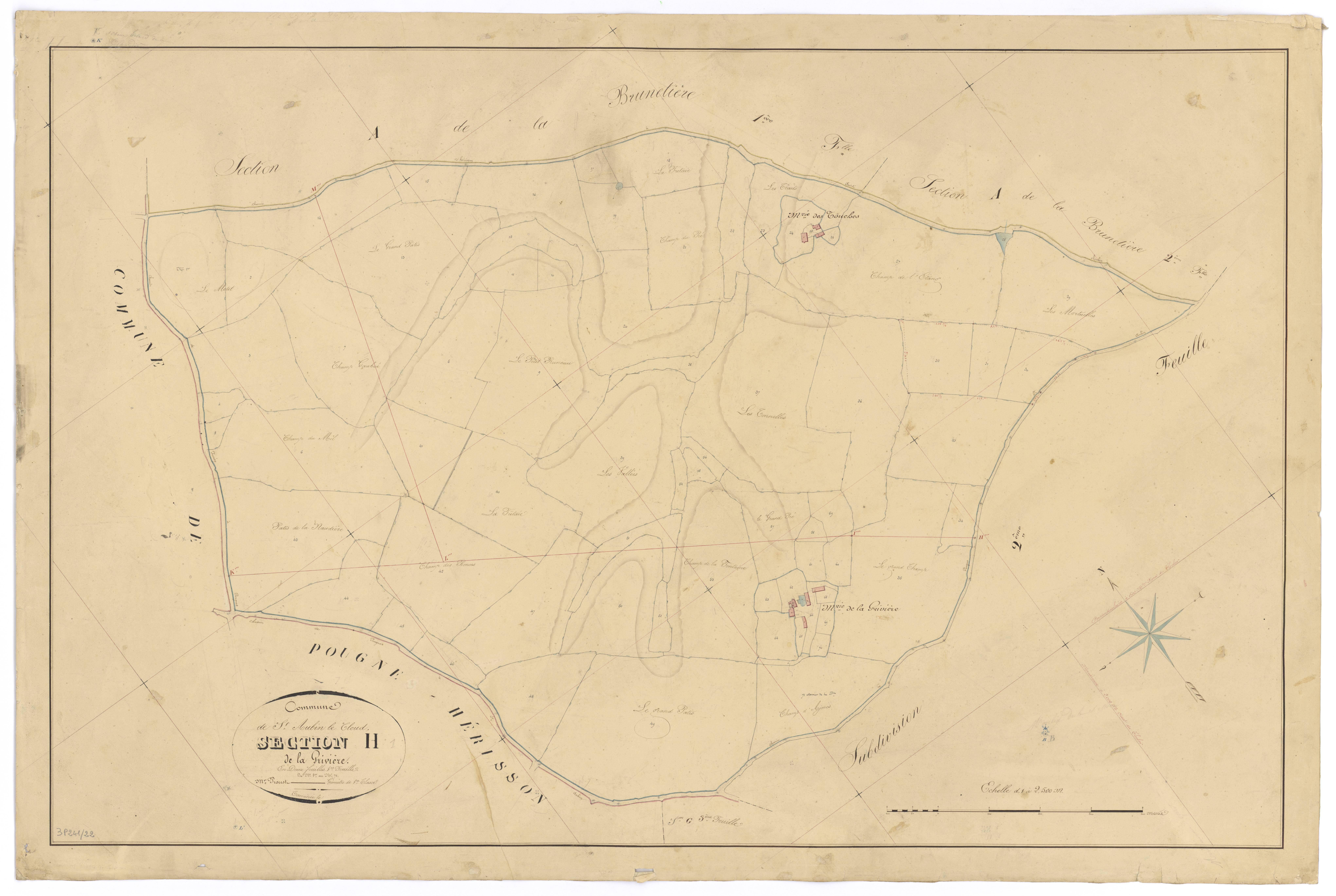 Saint-Aubin-le-Cloud - FRAD079_CADASTRE_NAPOLEONIEN Section H1 dite de la Grivière