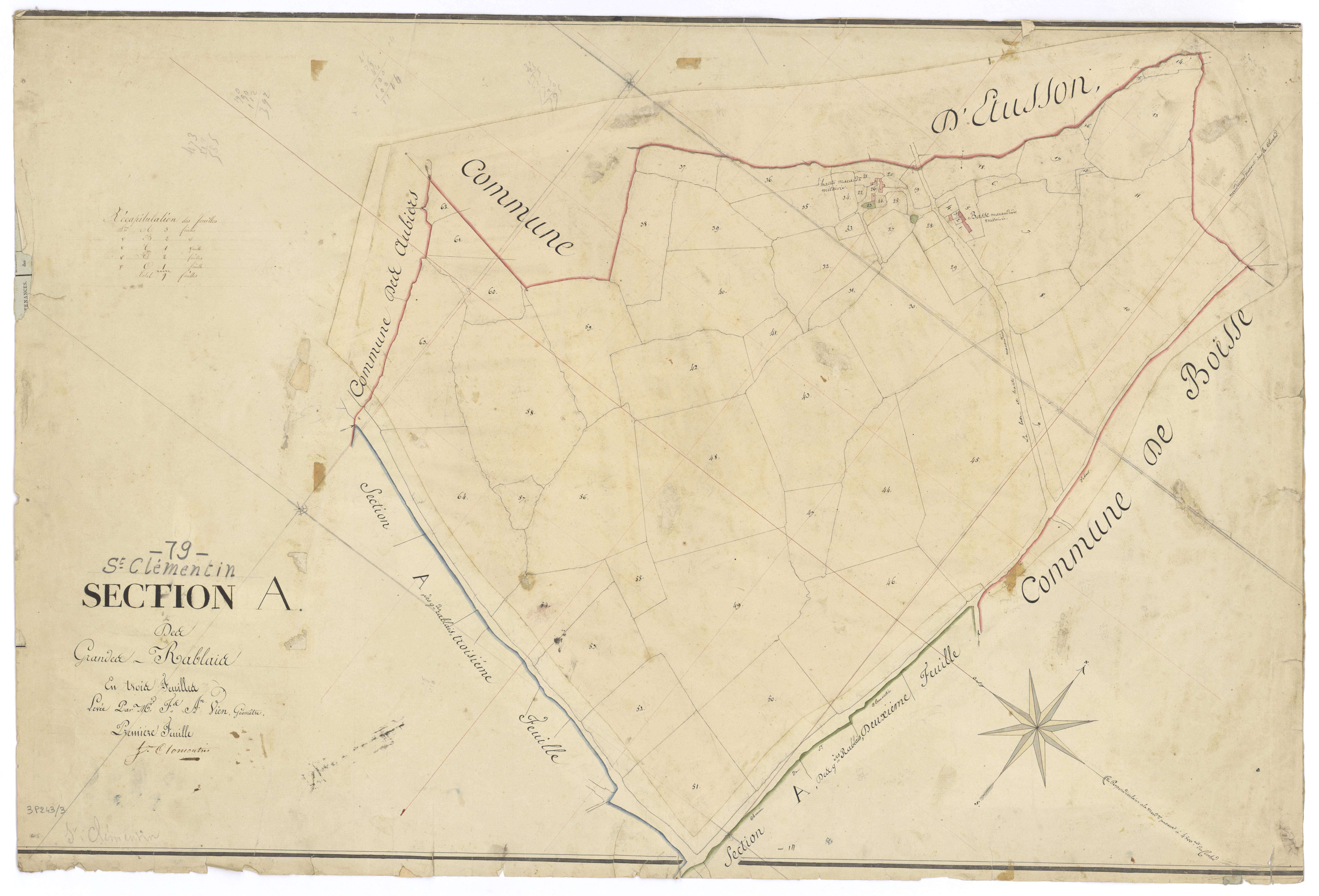 Saint-Clémentin - FRAD079_CADASTRE_NAPOLEONIEN Section A1 dite dite des Grandes Rablais