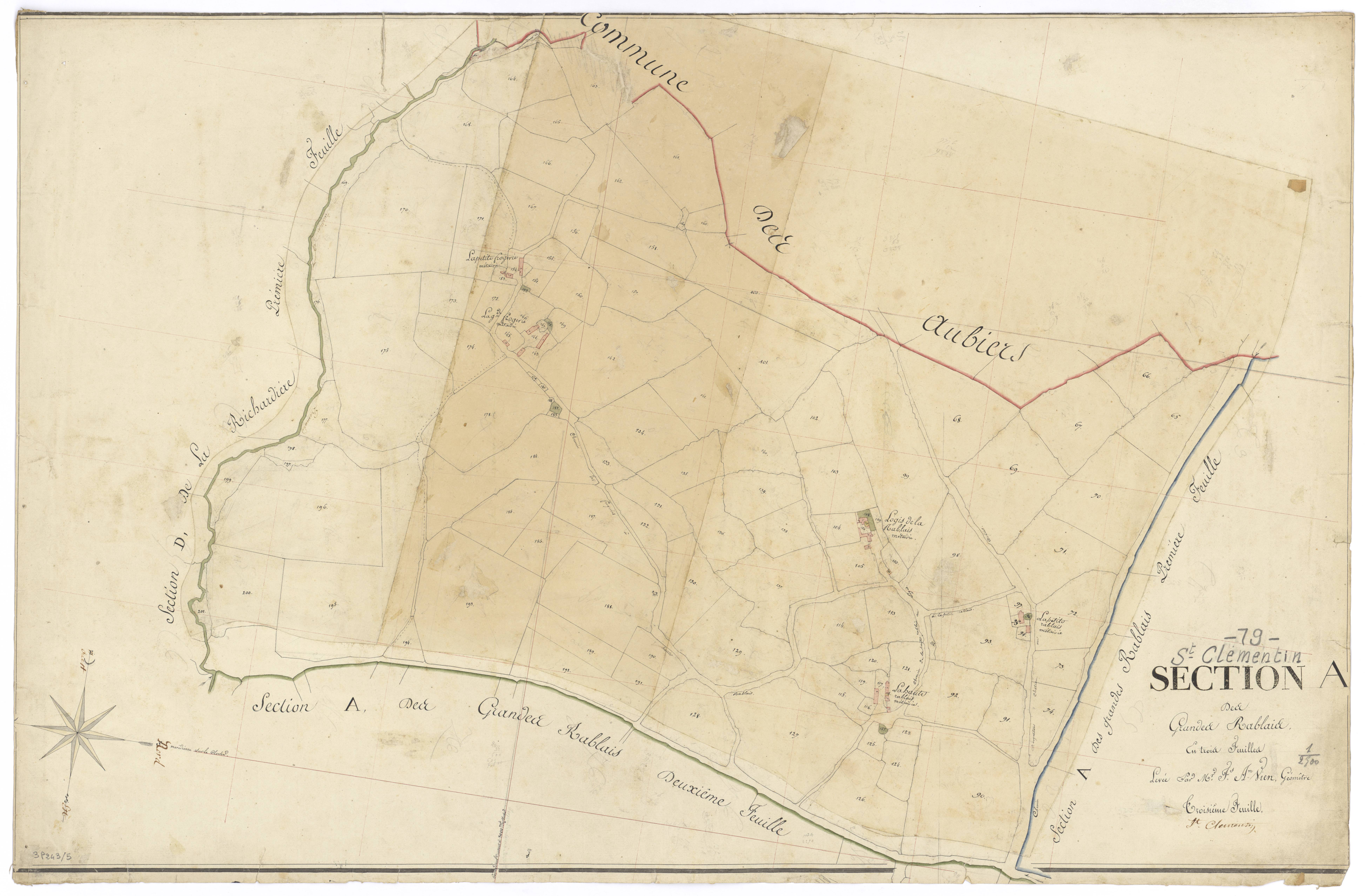 Saint-Clémentin - FRAD079_CADASTRE_NAPOLEONIEN Section A3 dite des Grandes Rablais 