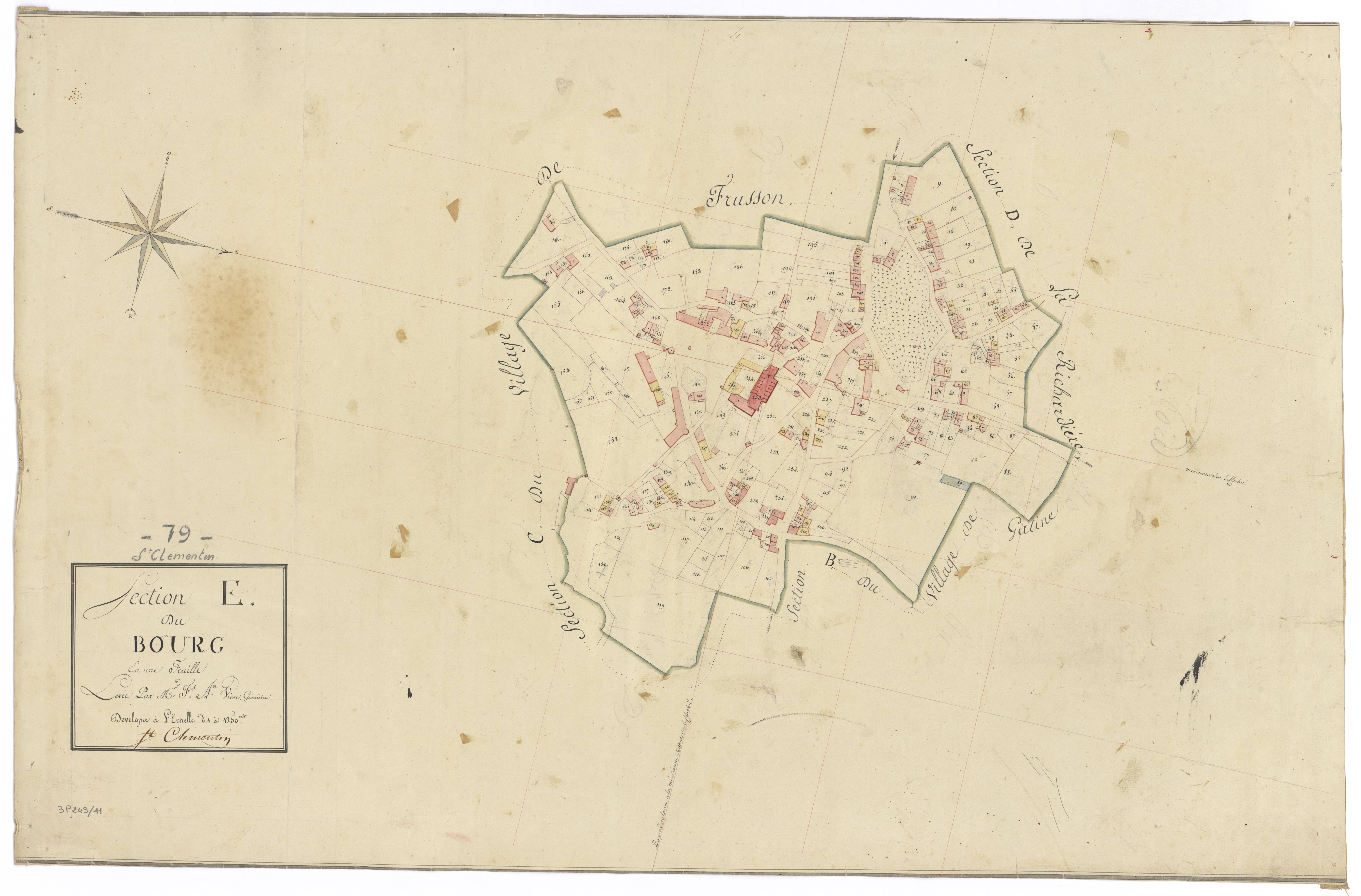 Saint-Clémentin - FRAD079_CADASTRE_NAPOLEONIEN Section E dite du Bourg