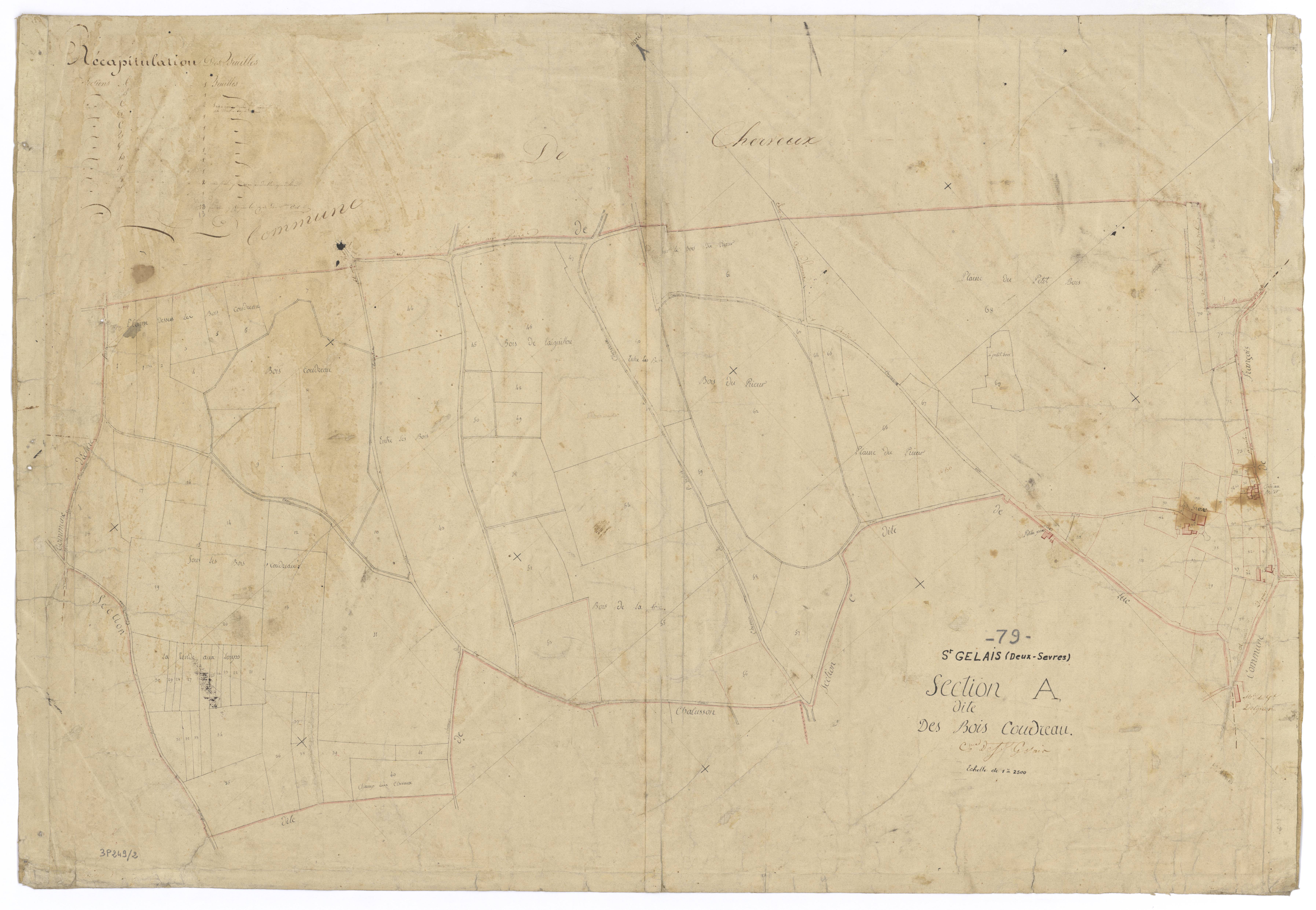 Saint-Gelais - FRAD079_CADASTRE_NAPOLEONIEN Section A dite des Bois Coudreau 